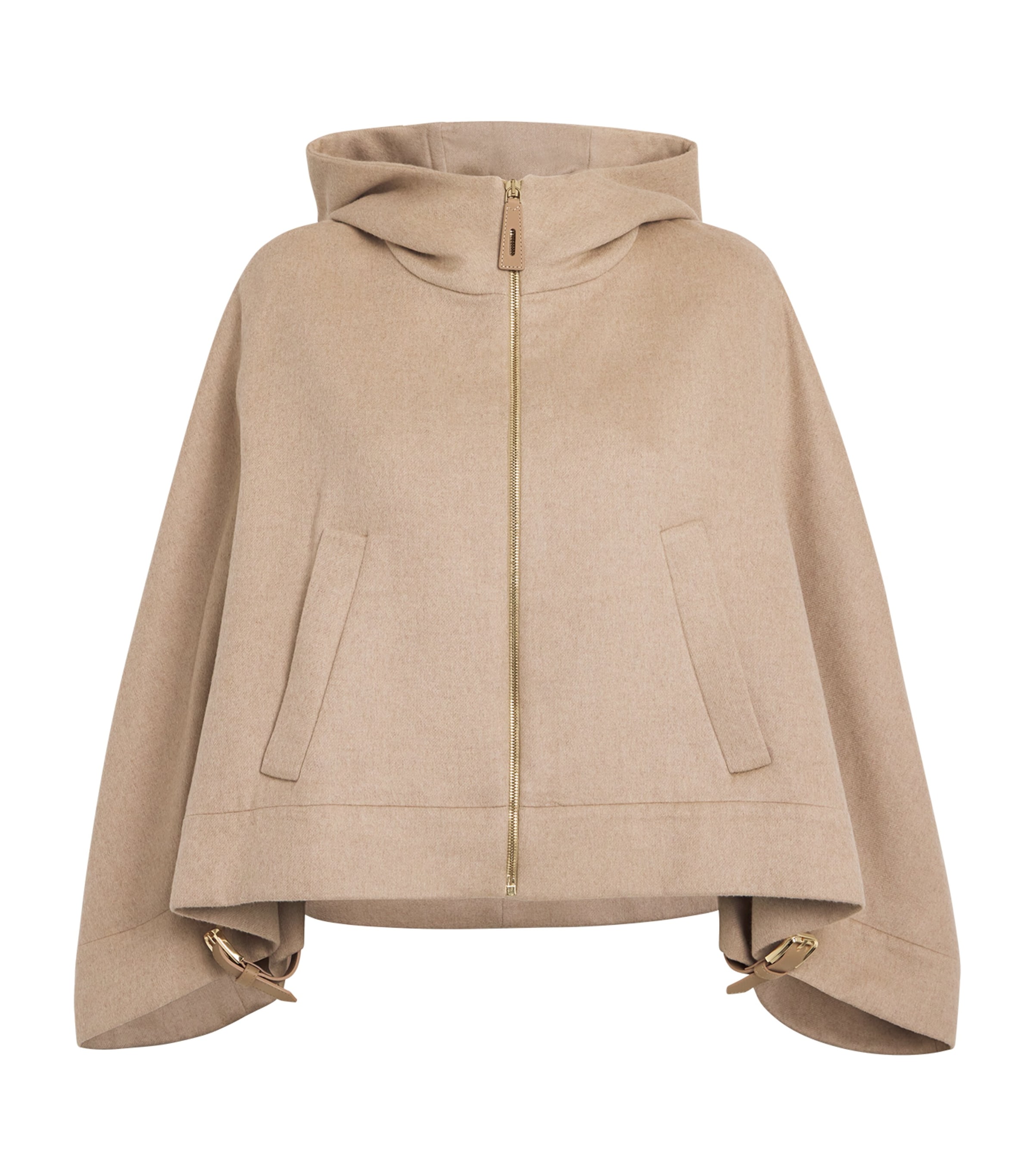 Max Mara Virgin Wool-silk-cashmere Poncho In Beige
