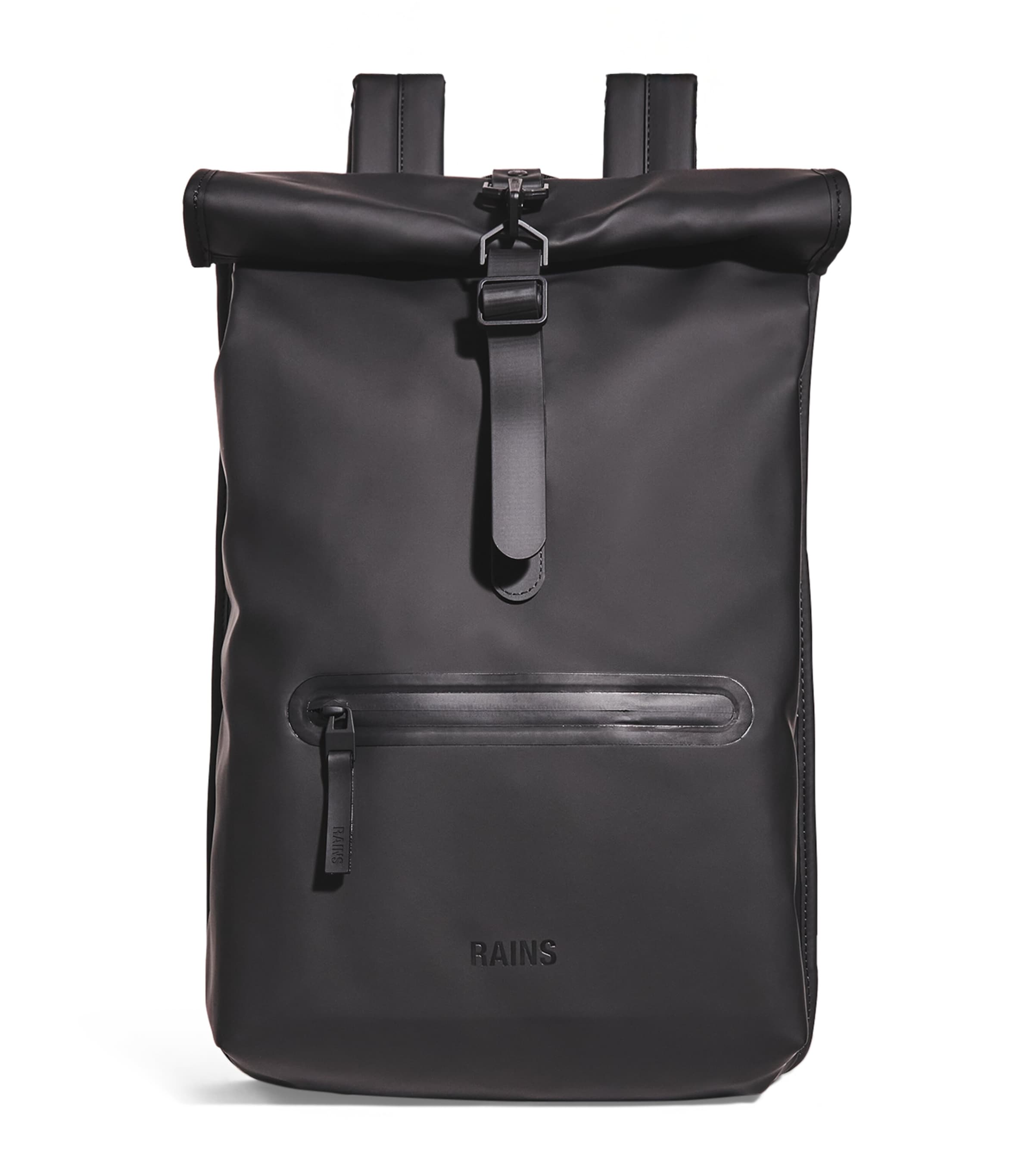 Rains Waterproof Rolltop Backpack In Black