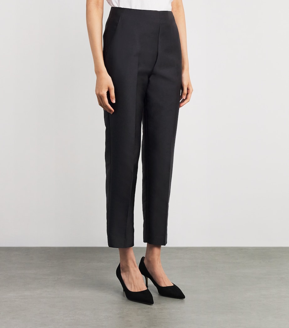 Crepe Cady Straight Trousers BLACK Image 3