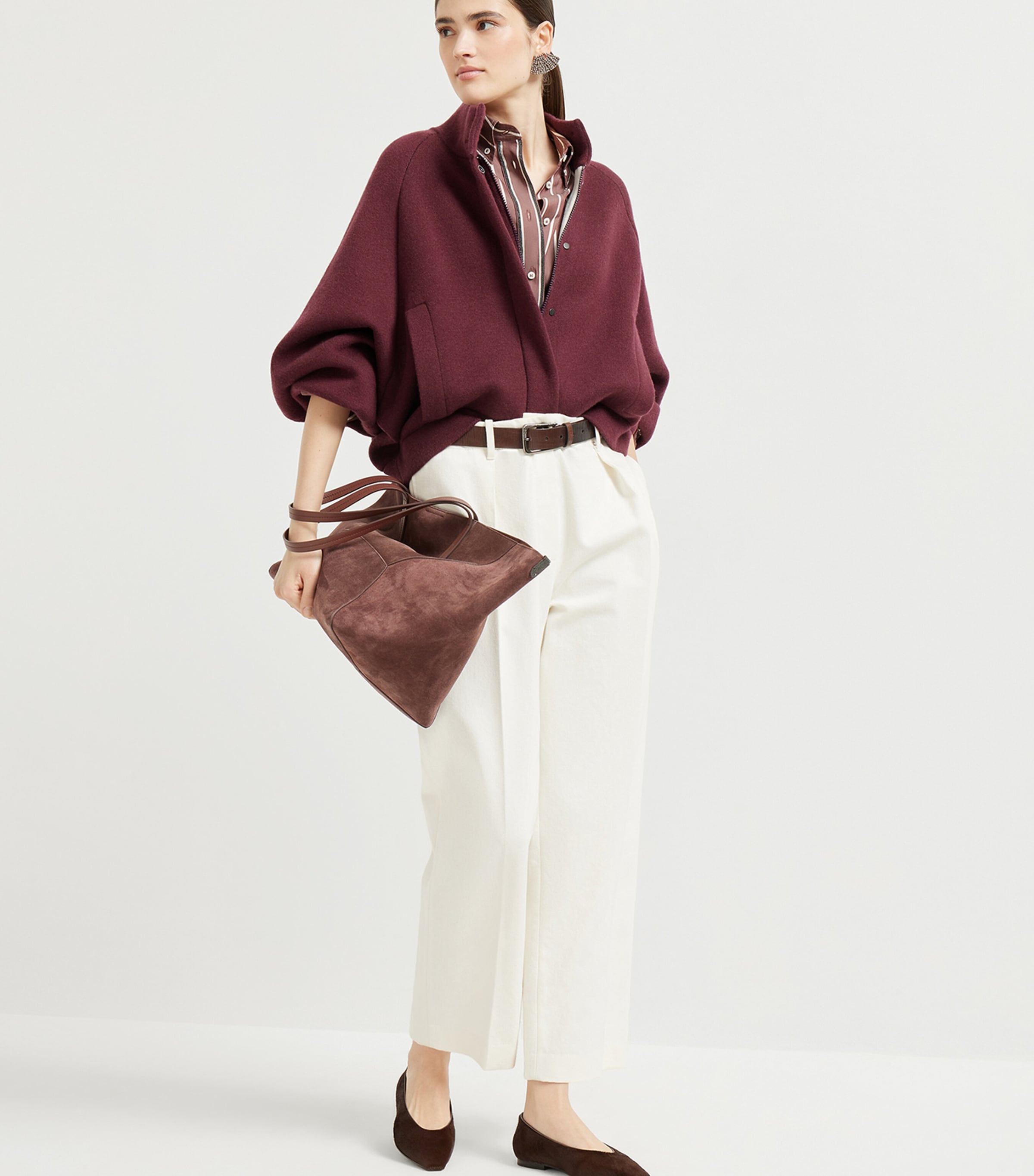 Brunello Cucinelli Red Cashmere-Blend Double Knit Jacket