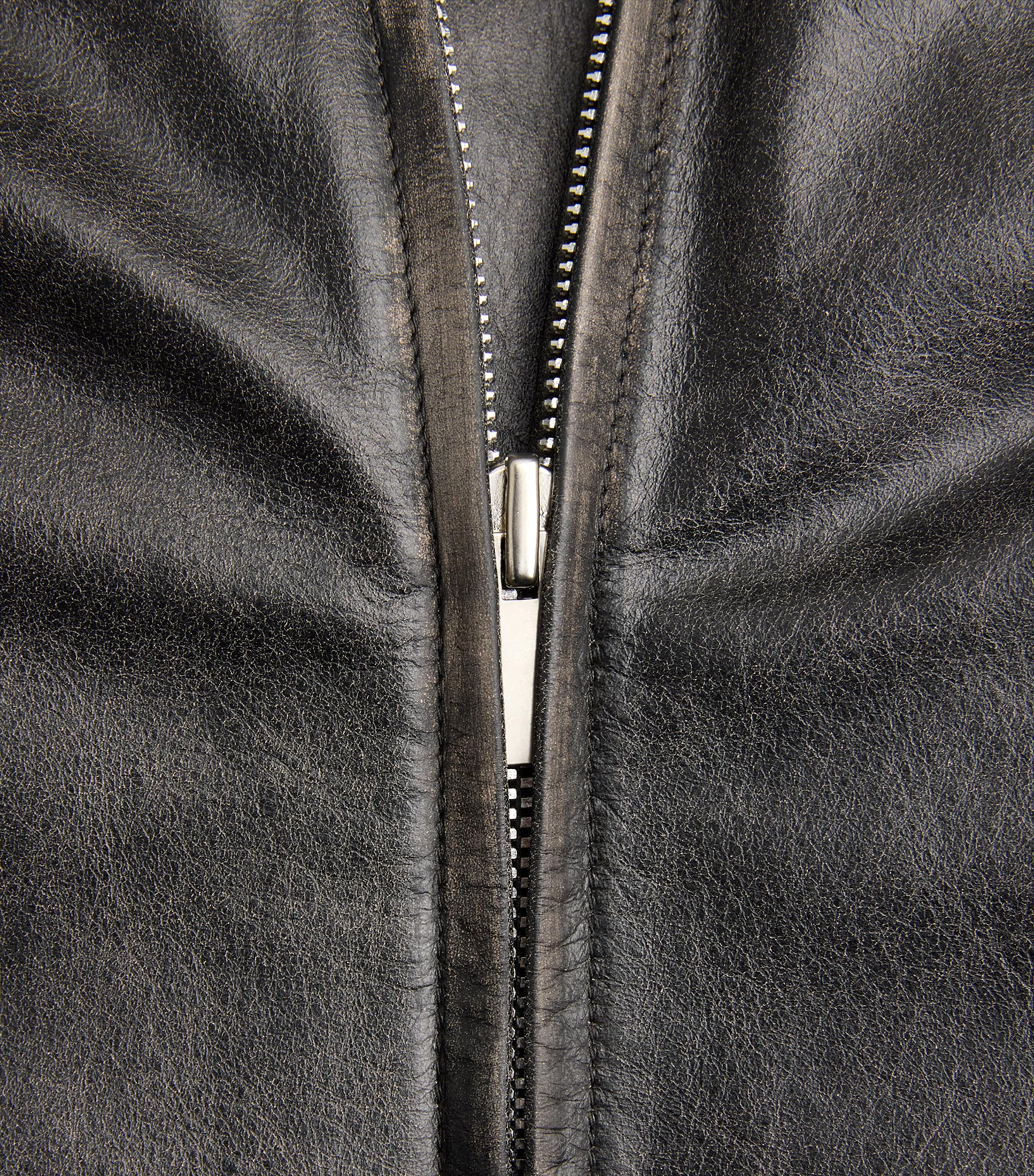 System Mens Leather Motorcycle Jacket Dark Brown Image 6