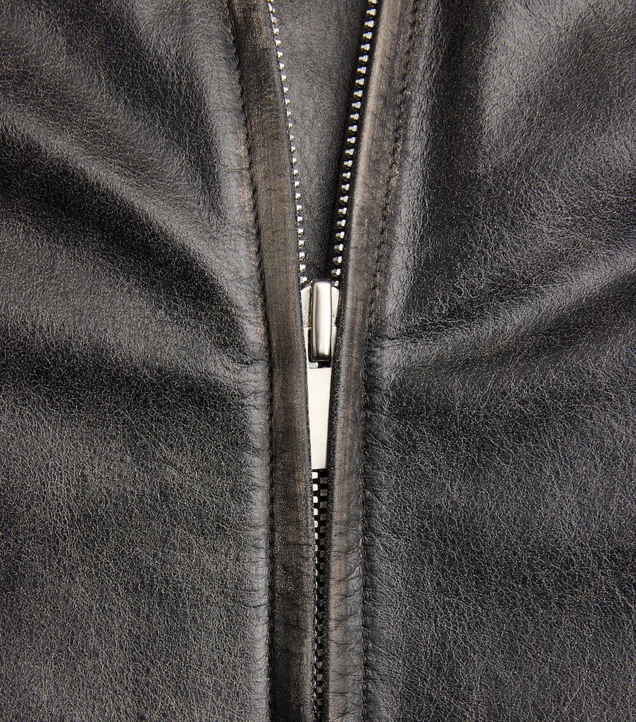 System Mens Leather Motorcycle Jacket Dark Brown Image 6
