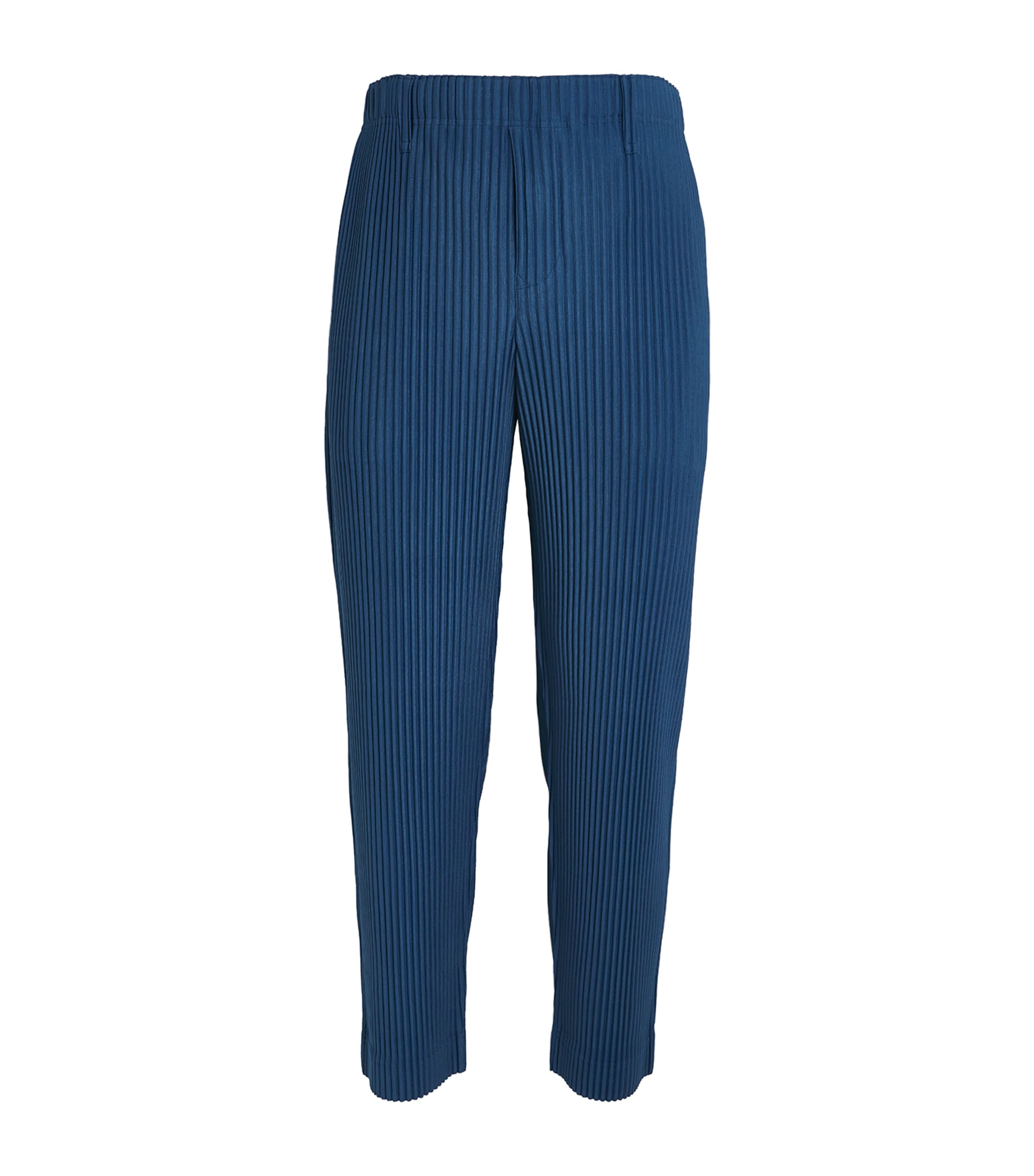 Shop Issey Miyake Pleated Straight Trousers In Blue