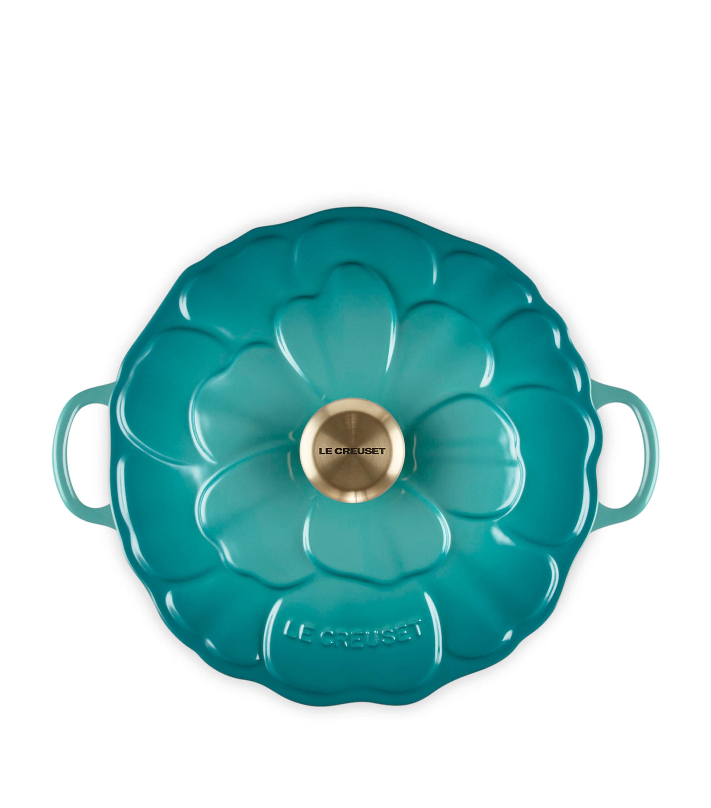 Le Creuset Cast Iron Petal Shallow Casserole Dish (26cm) Bleu Riviera Image 5