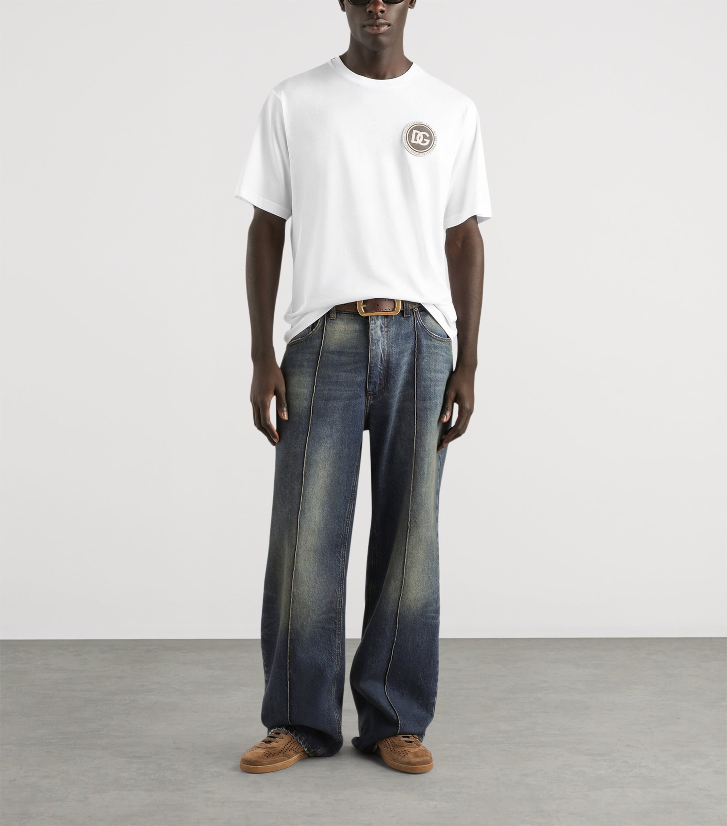 Dolce&Gabbana Mens Logo Patch T-Shirt Optical W Image 2