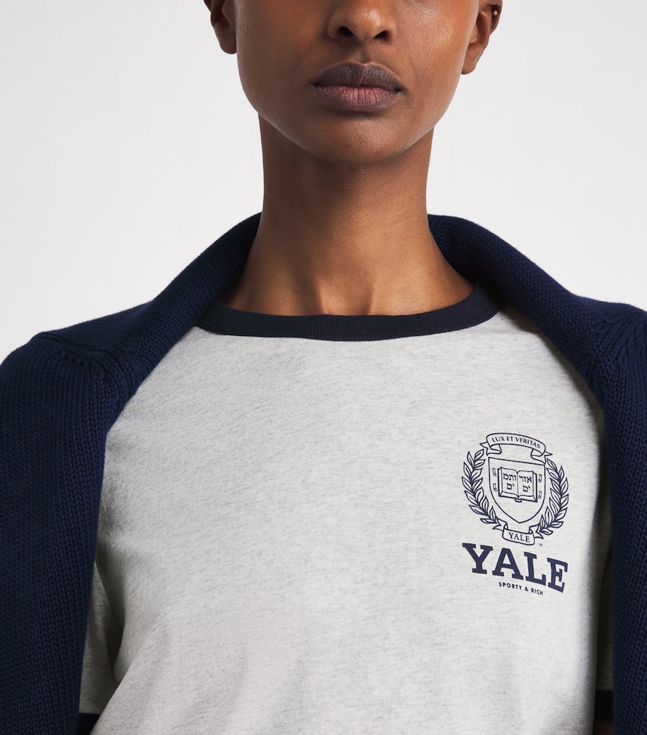Cotton Yale T-Shirt 3915 HTH GRAY/DRK NV Image 6