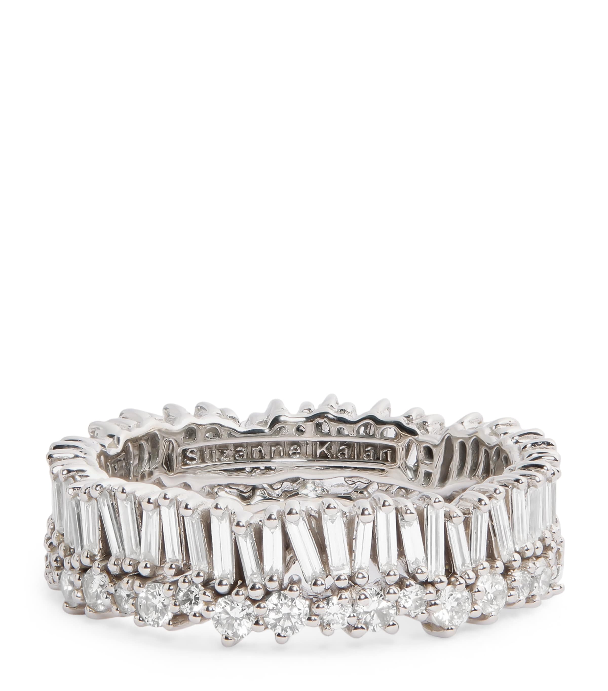 Suzanne Kalan White Gold and Diamond Classic Short Stack Eternity Ring Wg/wd Image 1