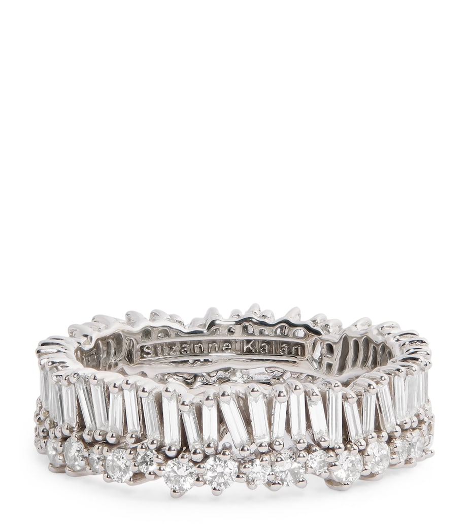 Suzanne Kalan White Gold and Diamond Classic Short Stack Eternity Ring Wg/wd Image 1