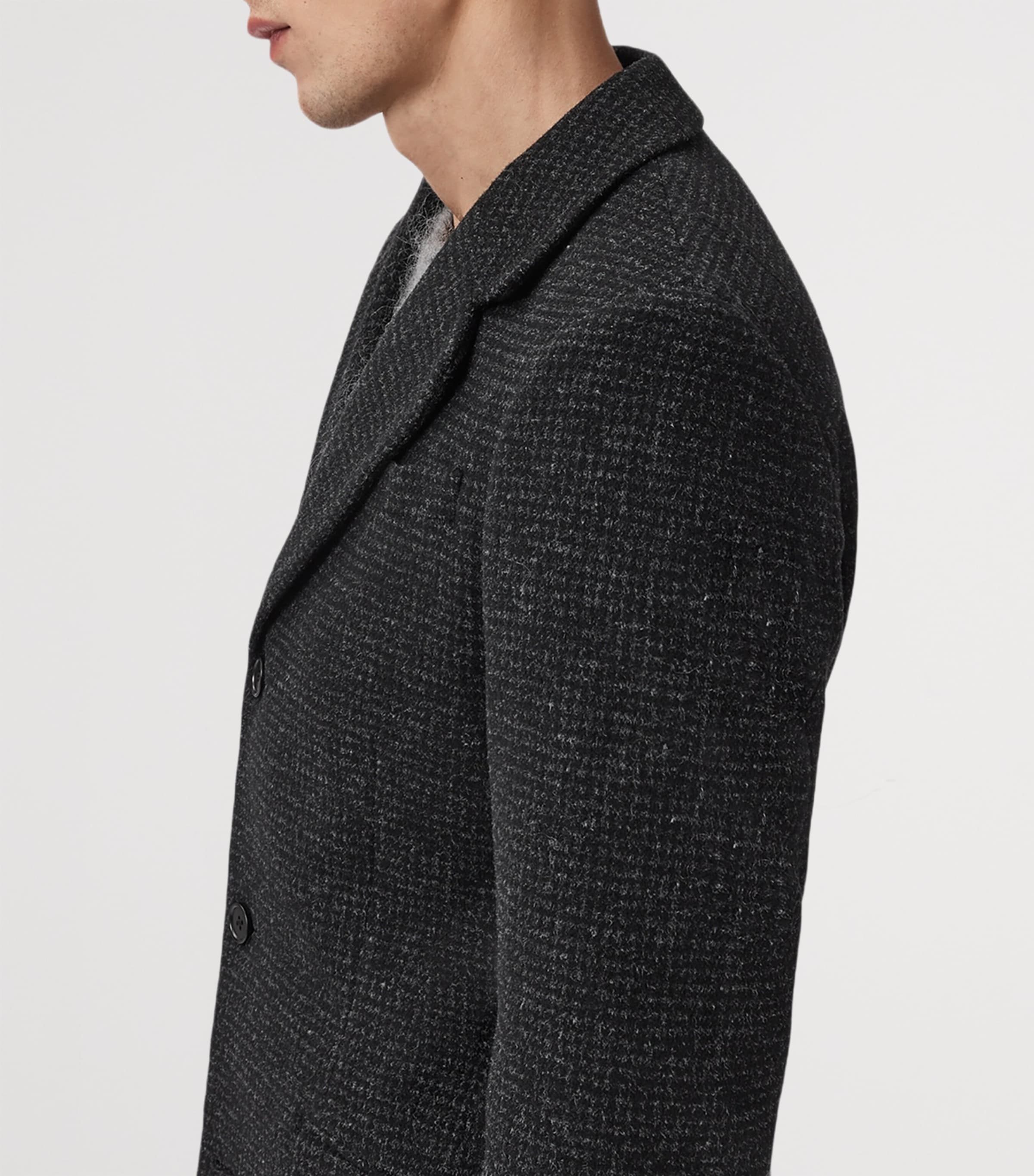 Wool-Blend Slim Caspian Coat CINDER BLACK MARL Image 7