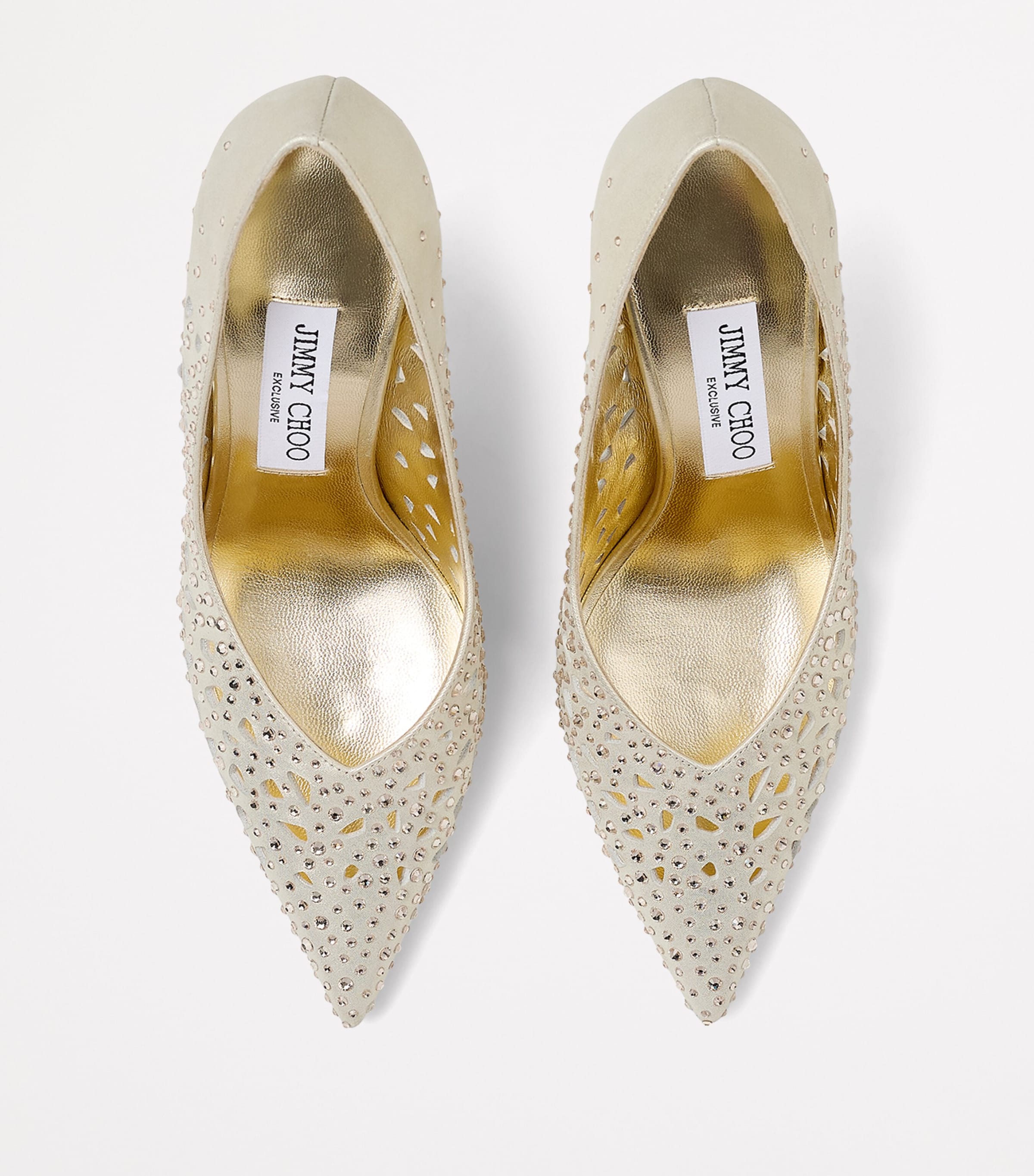 Jimmy Choo Ziri 90 Leather Embellished Pumps Gold Image 2