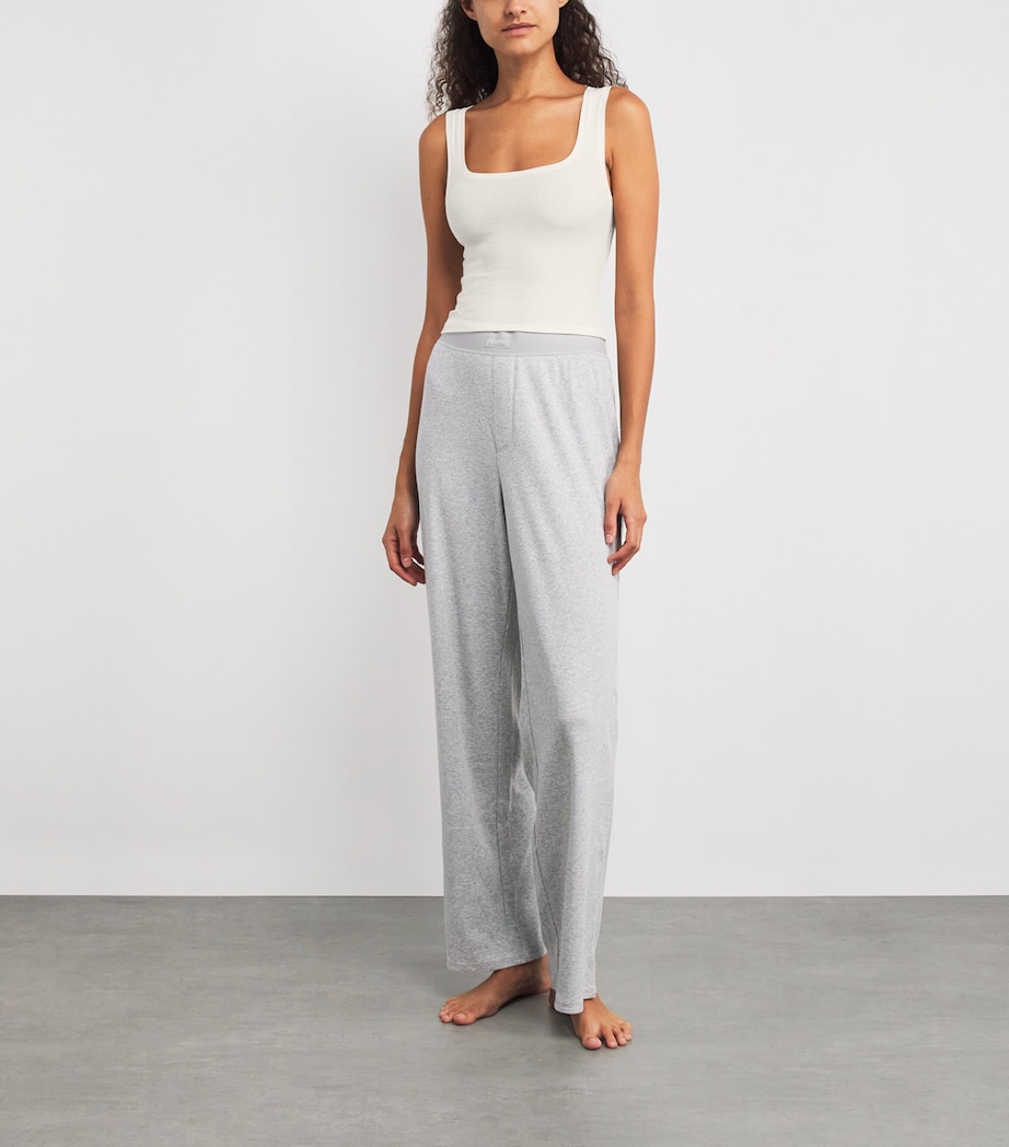 Cotton Ribbed Cropped Tank Top MARBLE Image 2