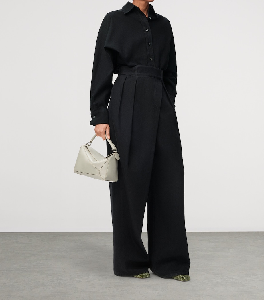 Cotton Wrap Shirt BLACK Image 2