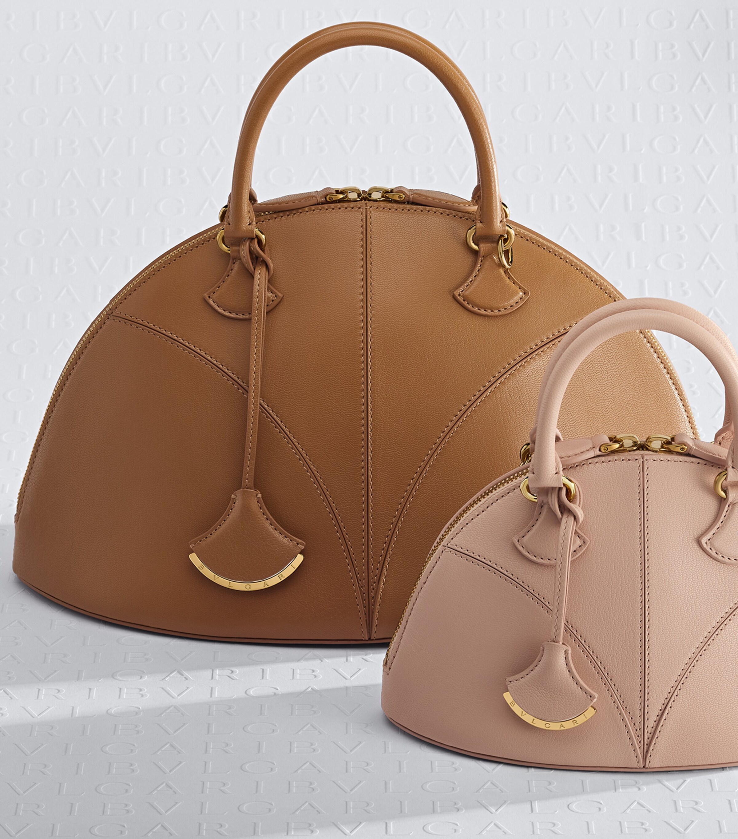 Large Leather Marquise Top-Handle Bag BROWN Image 4