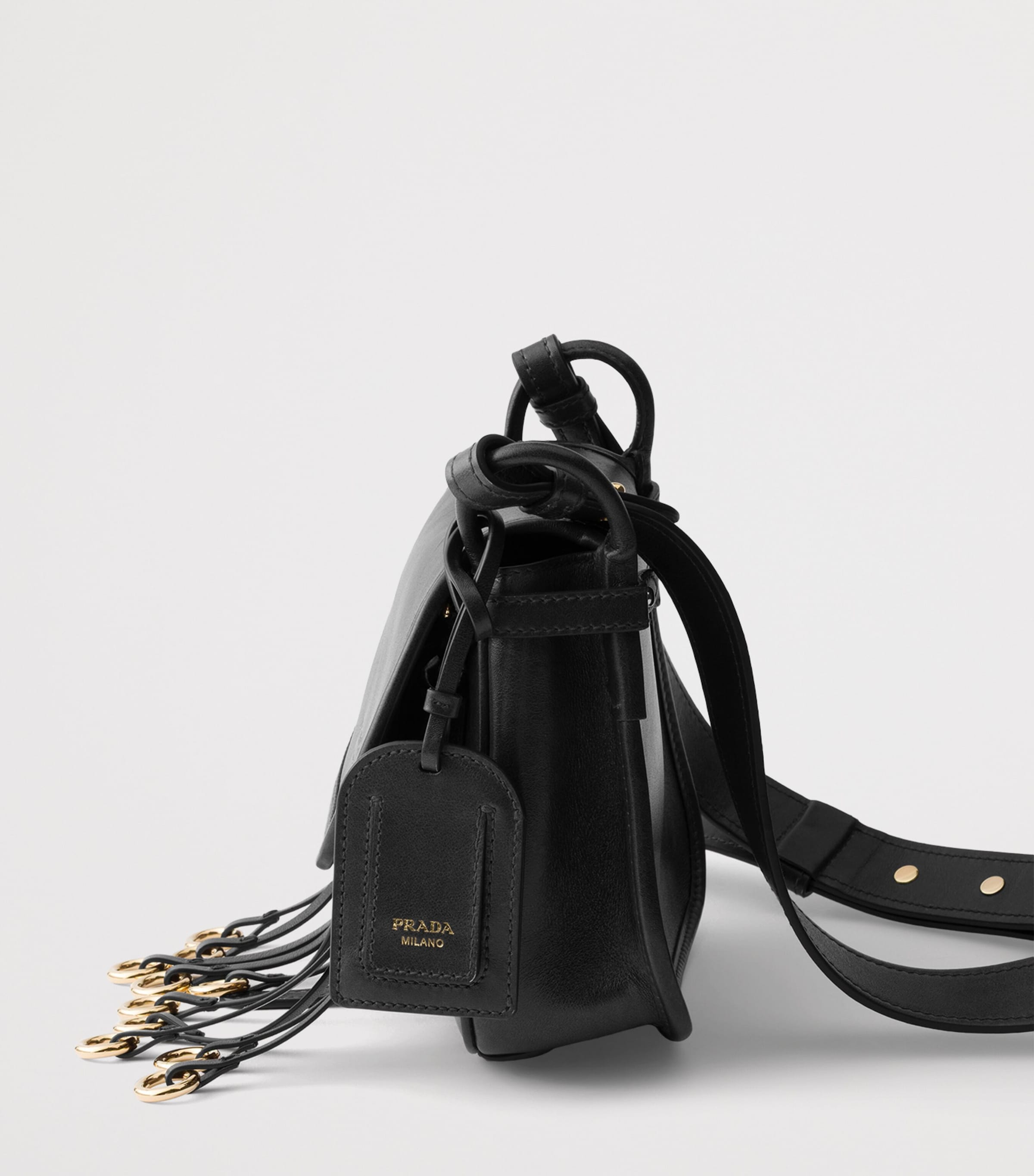 Prada Mini Leather Corsaire Shoulder Bag Black Image 6