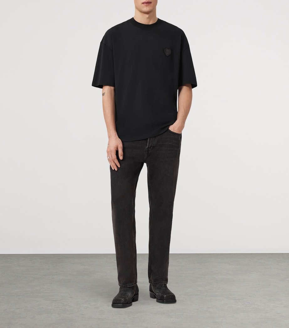 AllSaints Mens Organic Cotton Lover T-Shirt Washed Black Image 2
