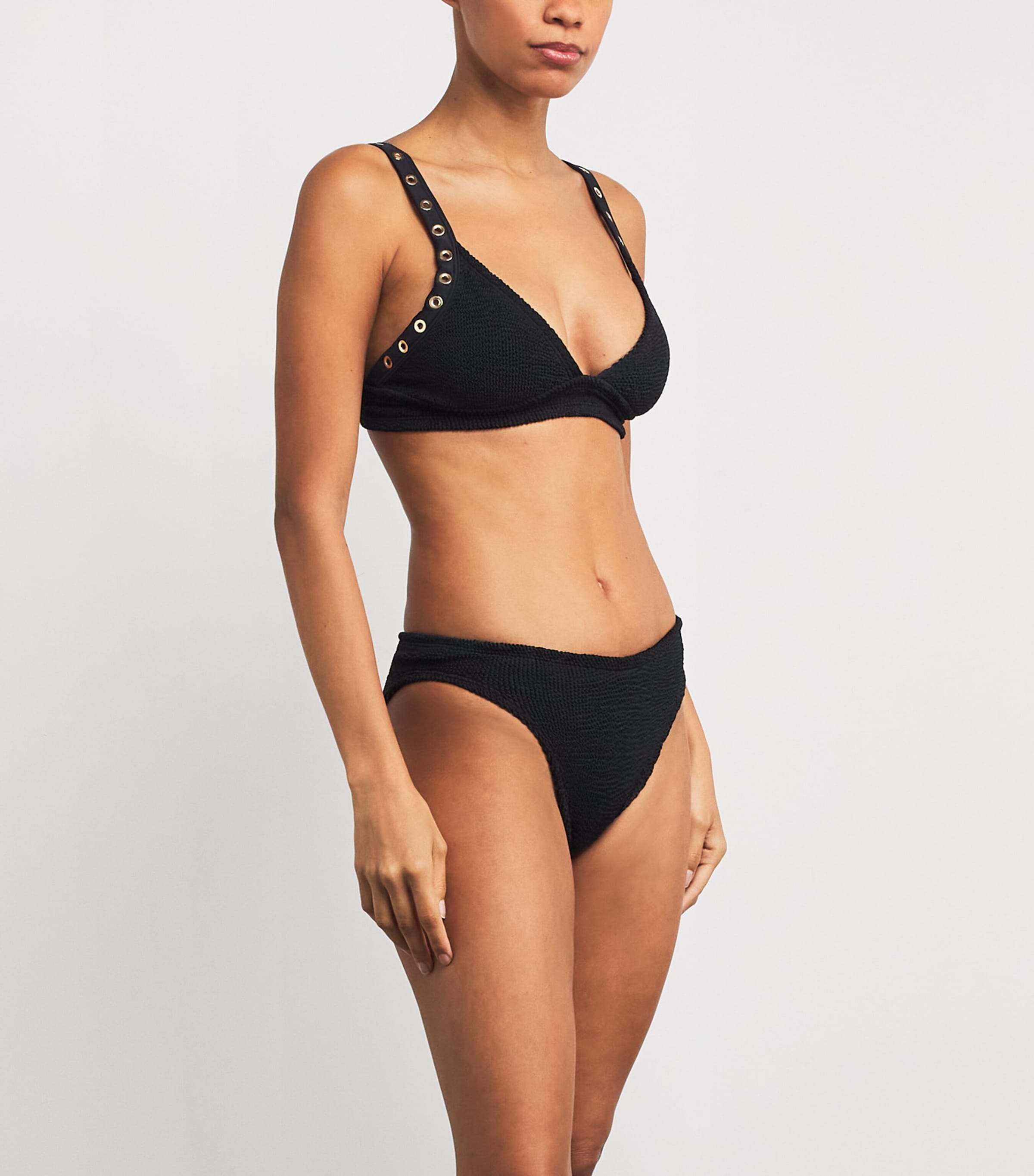 Hunza G Black Tessa Eyelet Bikini | Harrods US