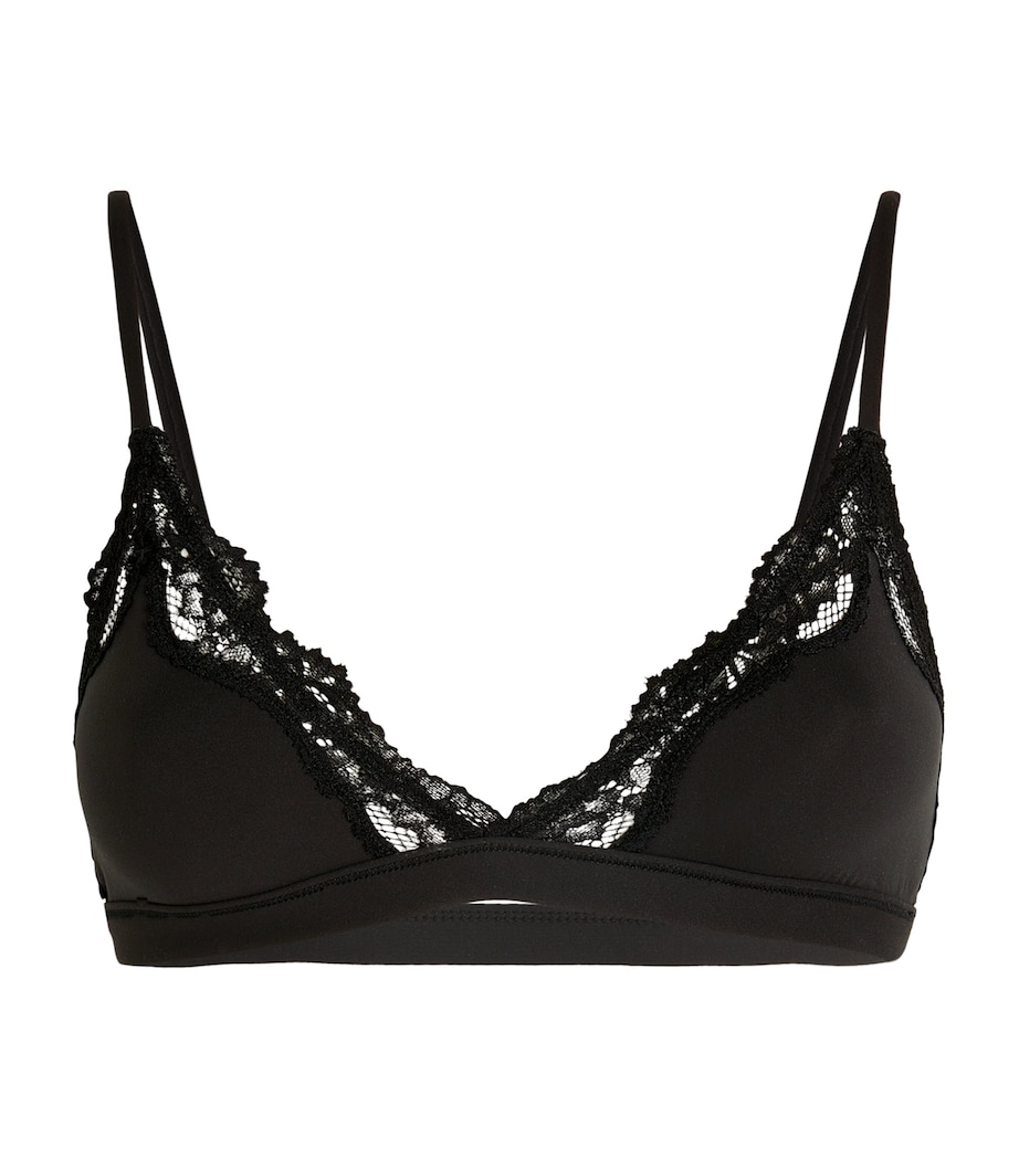 Skims Womens Fits Everybody Lace-Trim Triangle Bralette Onyx Image 1