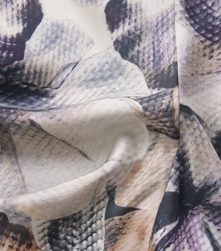 Agnona Womens Silk Floral Print Top Mauve Image 6