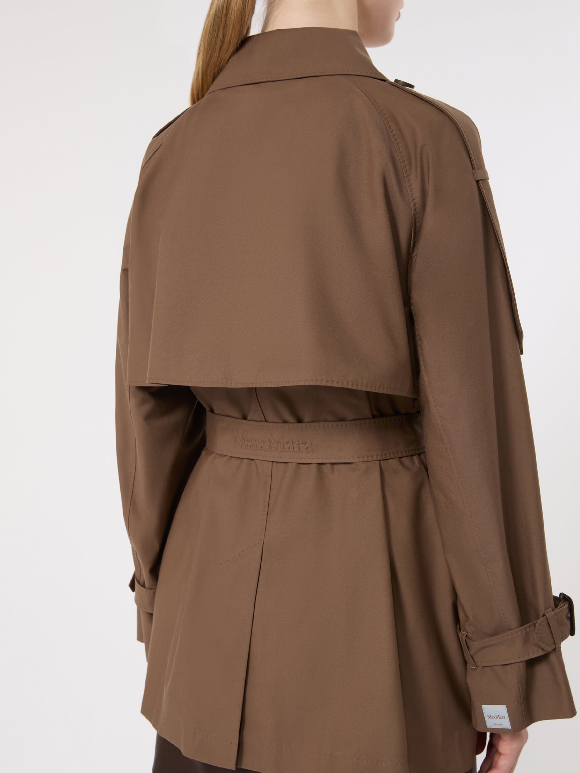 Max Mara Womens Water-Repellent Short Trench Coat Brown Image 5