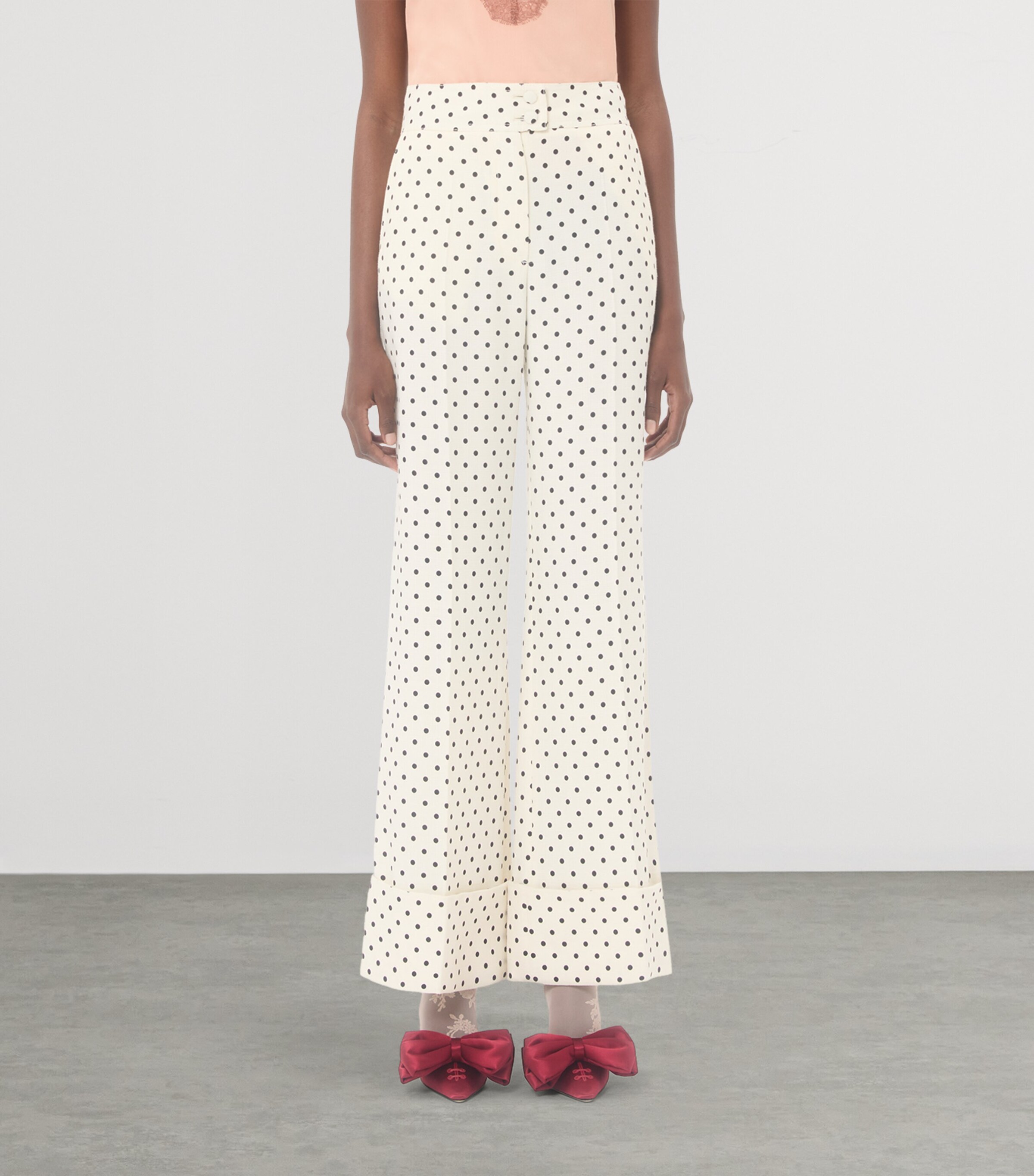 Polka Dot Wide-Leg Trousers R8E Image 2