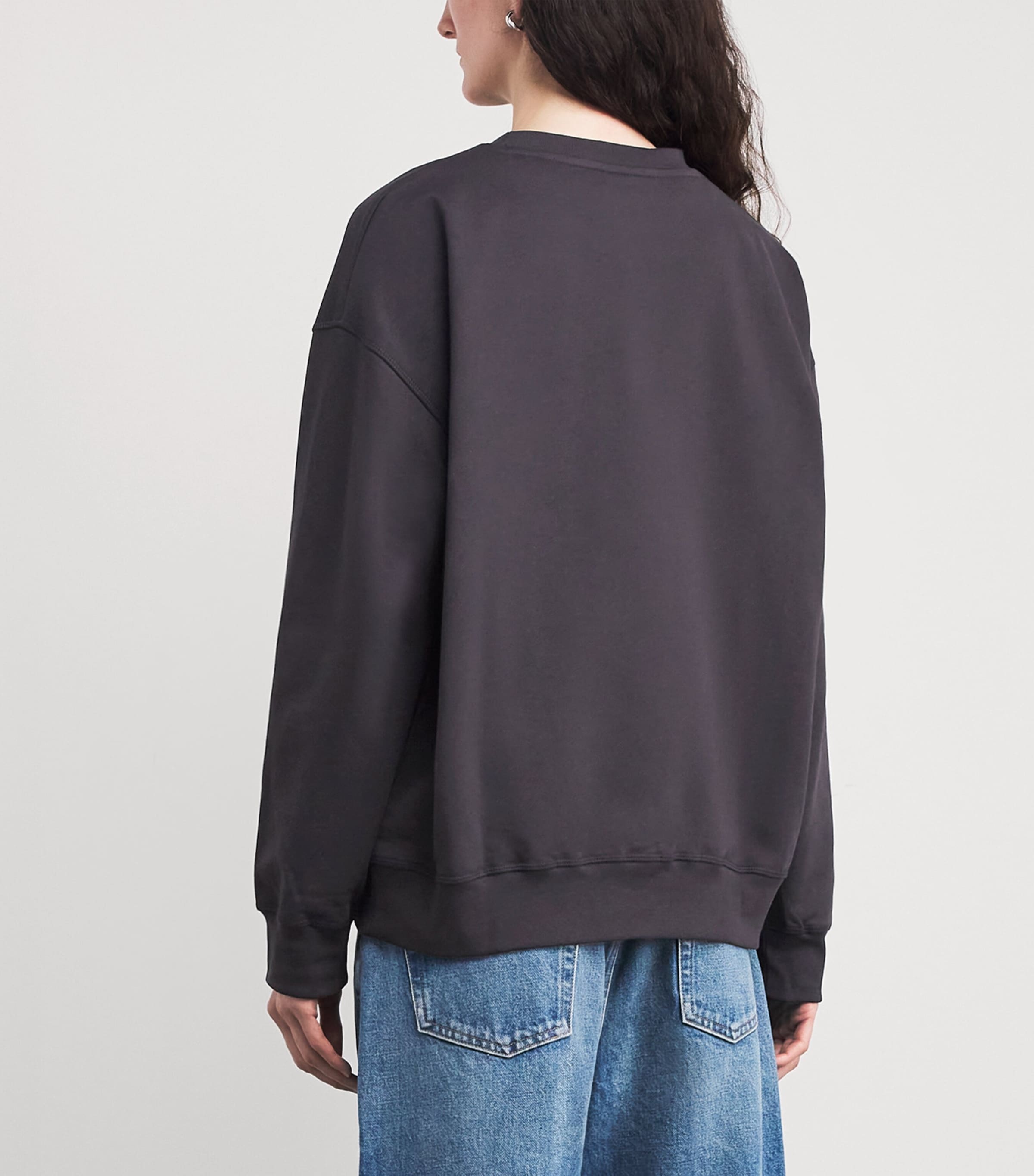 Organic Cotton Rhinestone Bear Sweatshirt 252 PHANTOM Image 4