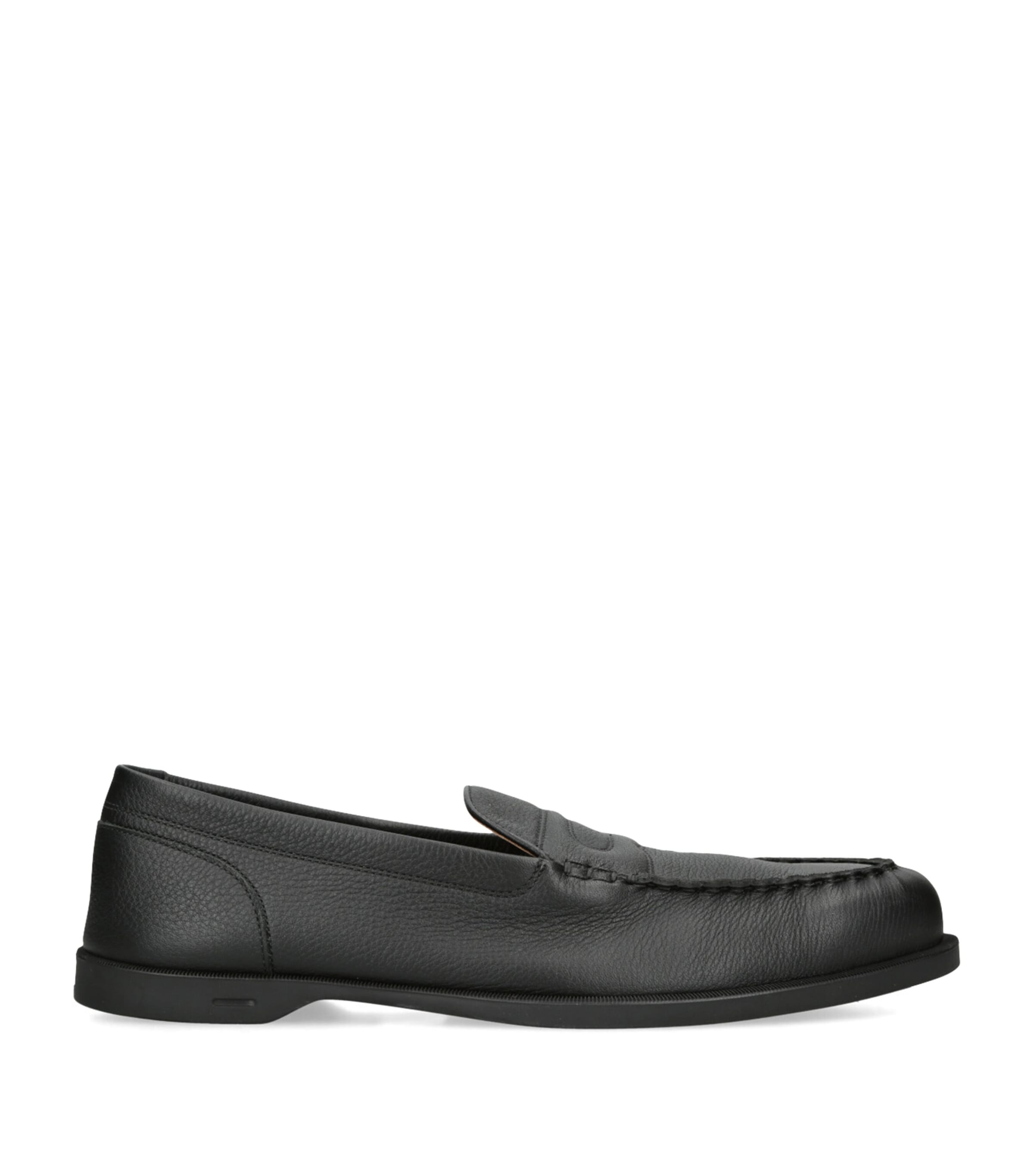 John Lobb Leather Pace Loafers In Black