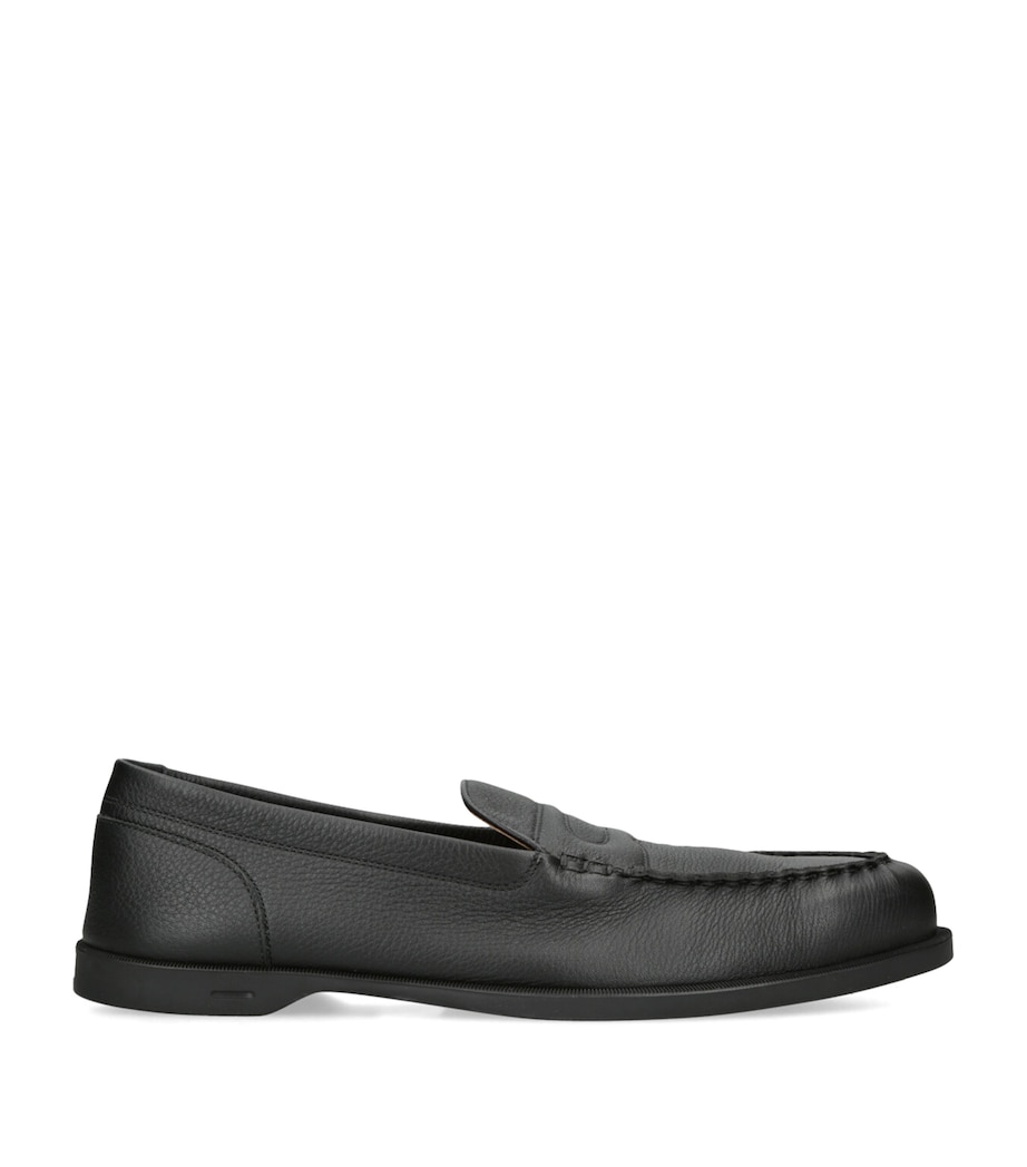 Leather Pace Loafers BLACK Image 1