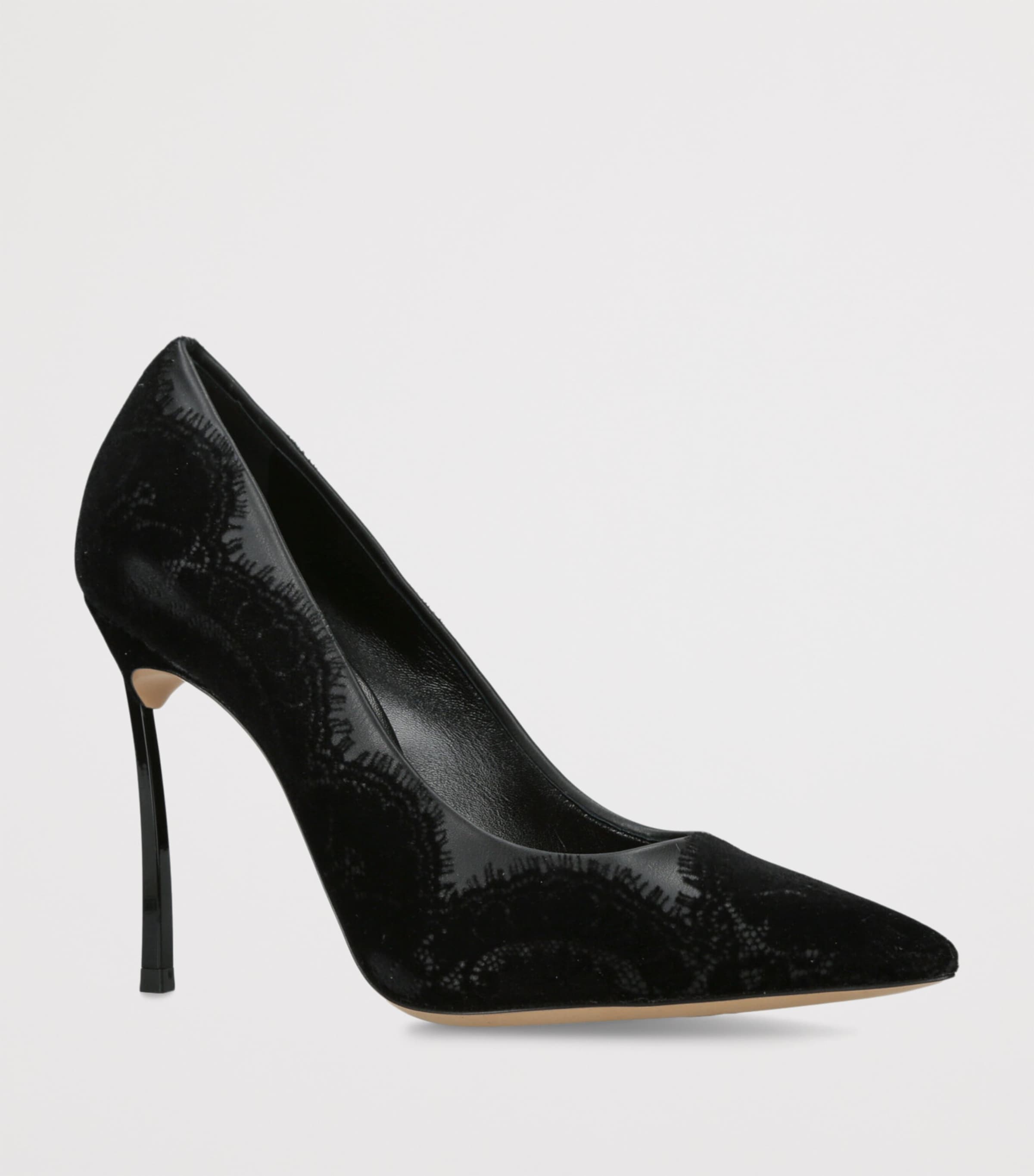 Casadei Black Lace-Leather Blade Pumps 100 | Harrods UK