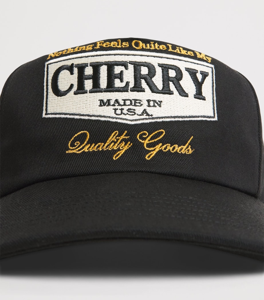 Cherry Los Angeles Embroidered Logo Cap Black Image 4