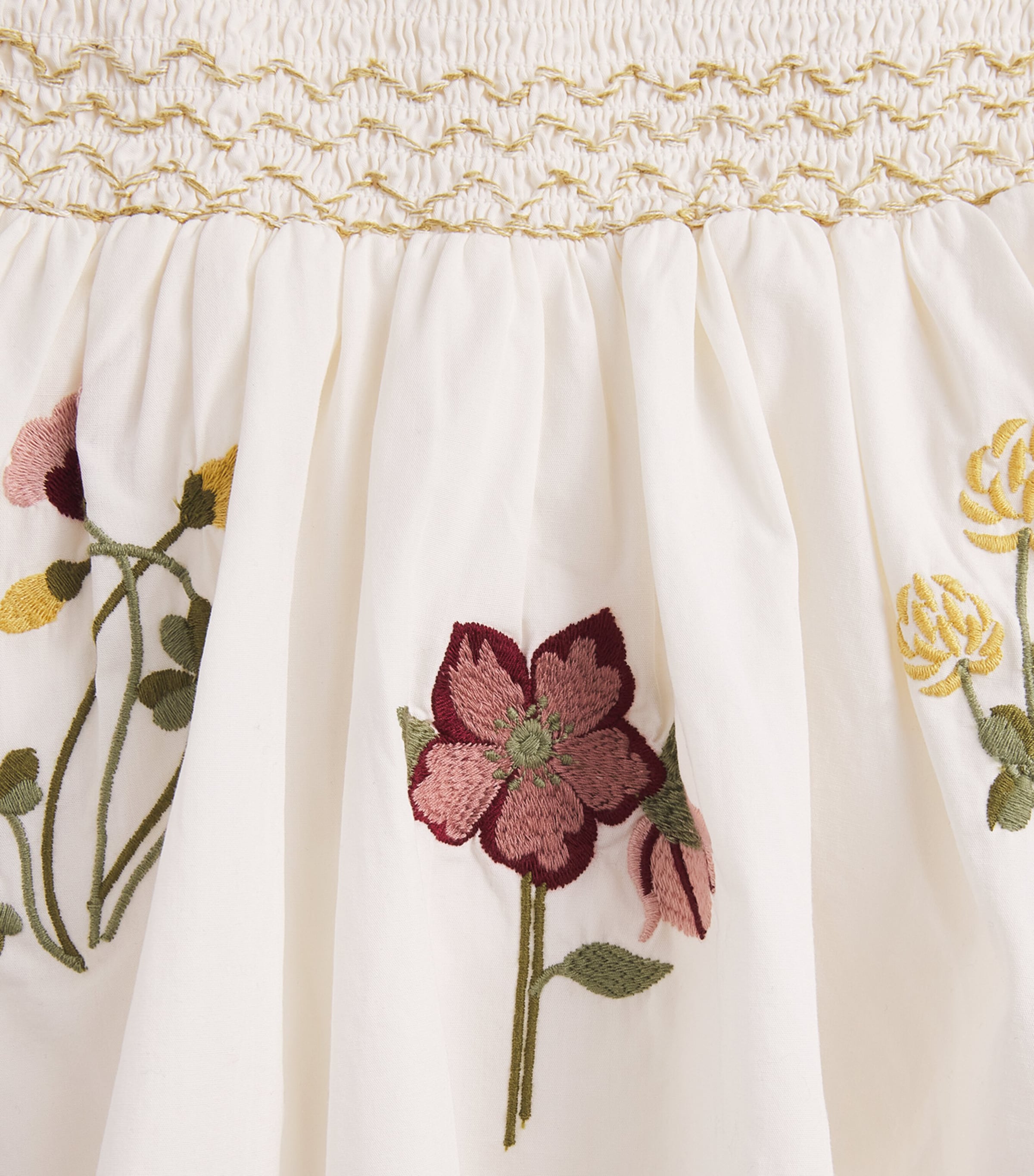 Embroidered Smocked Adele Dress (12 Months - 4 Years) MARSHMELLOW Image 3