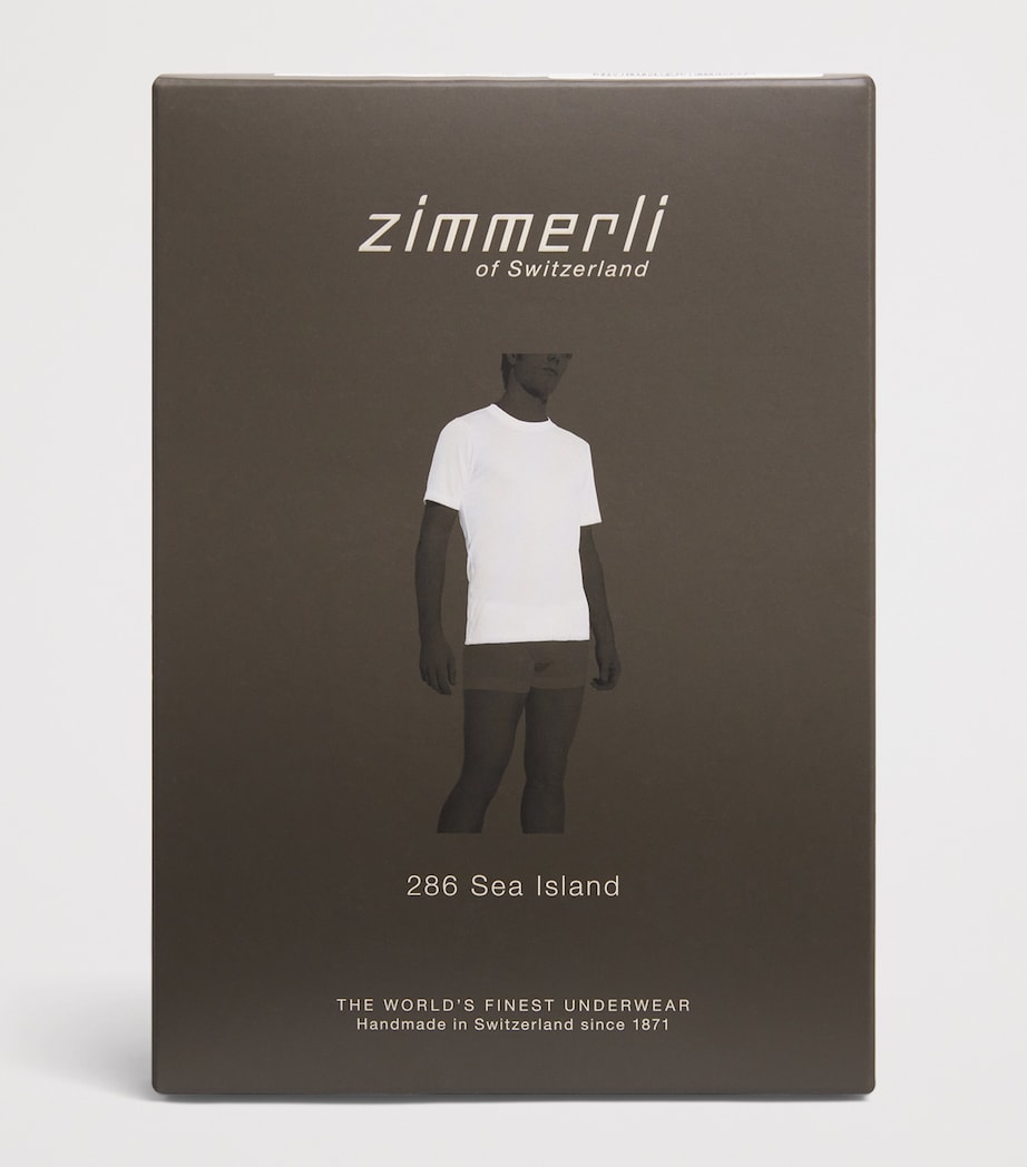 Zimmerli Mens 286 Sea Island T-Shirt Blue Horizon Image 5