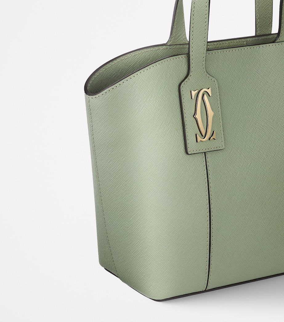 Mini Leather C de Cartier Tote Bag SAGE GREEN Image 10