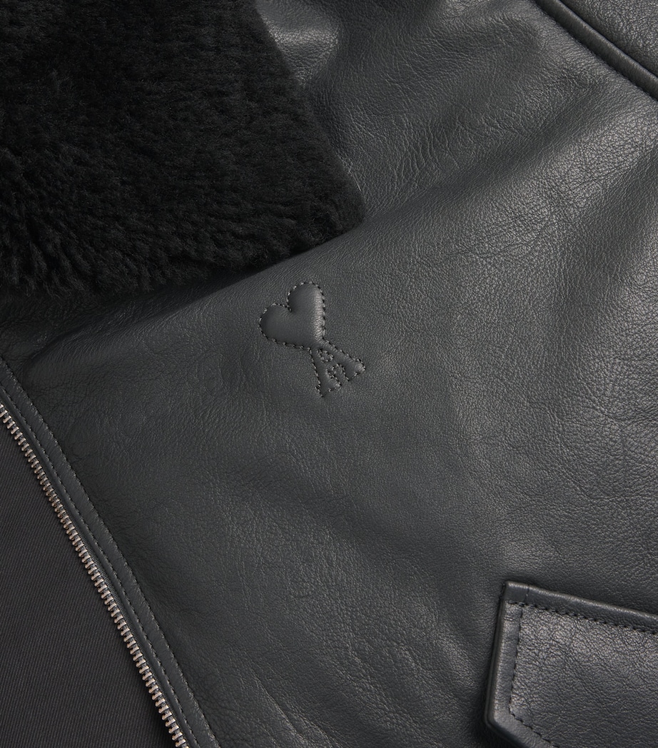 Lambskin Bomber Jacket 020 - ANTHRACITE Image 5