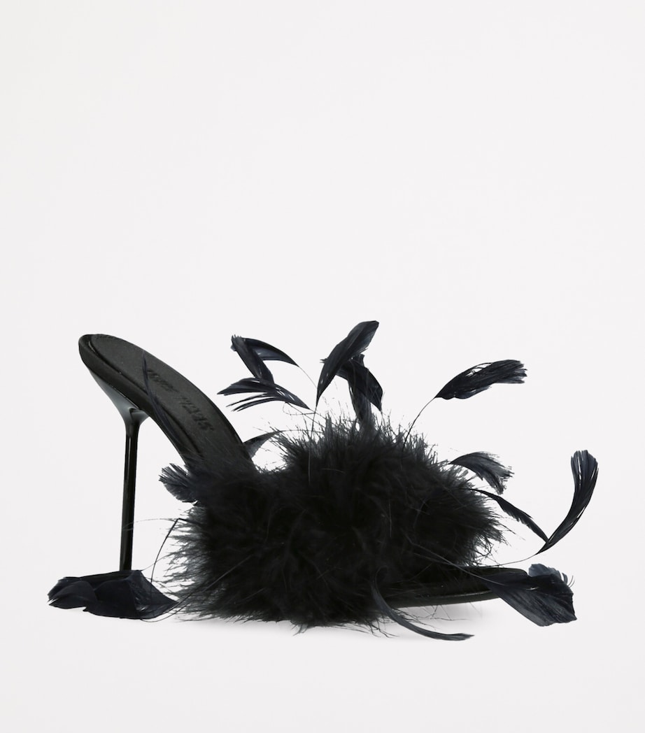 Paris Texas Feather Lidia Mules 105 Black Image 3