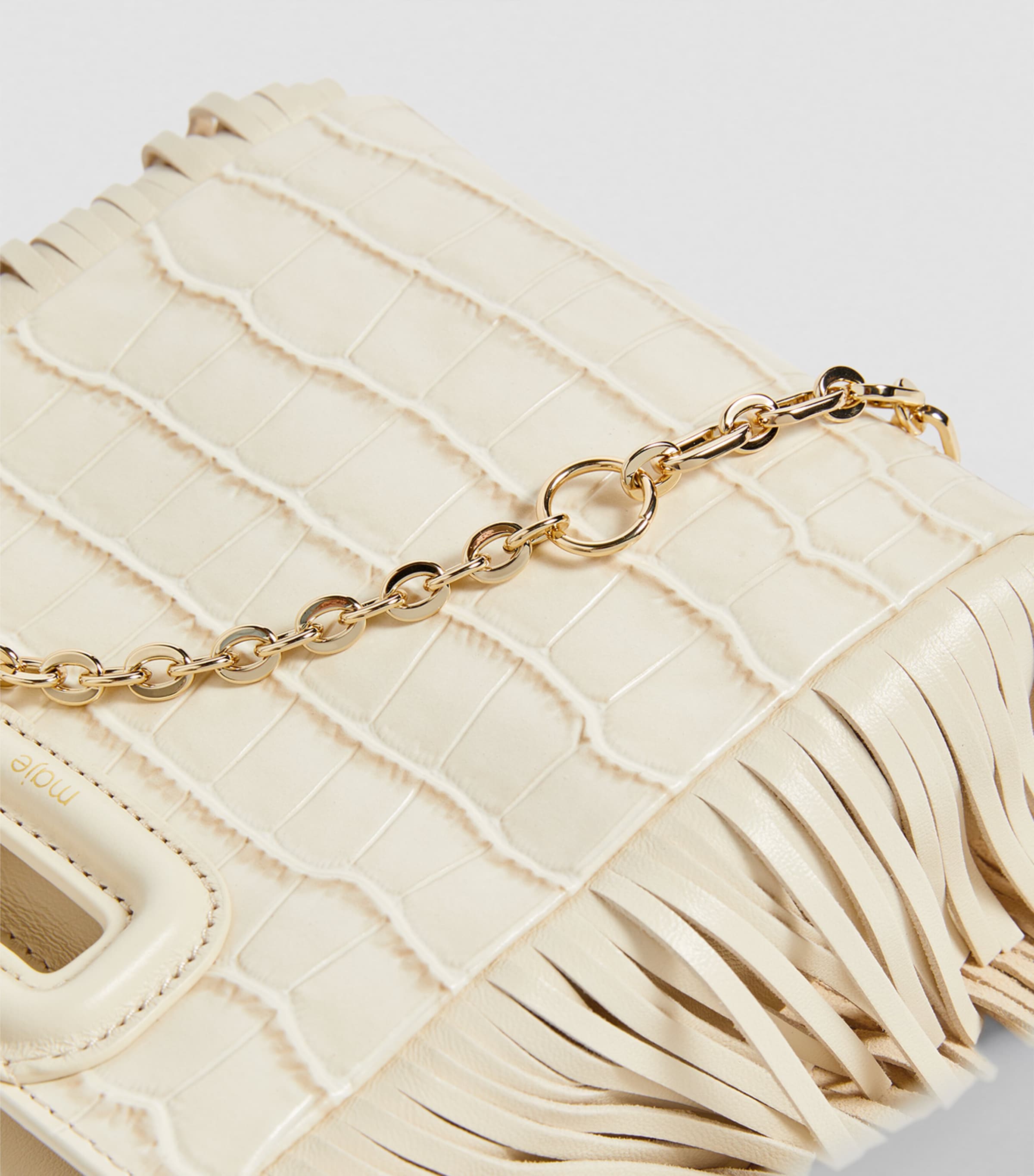 Mini Croc-Embossed M Cross-Body Bag VANILLA ECRU Image 3