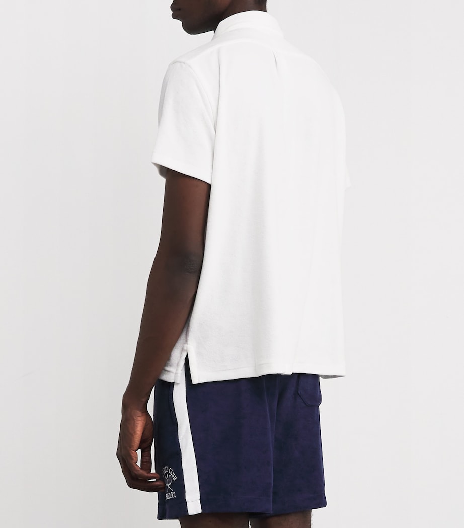Towelling Polo Shirt WHITE Image 4