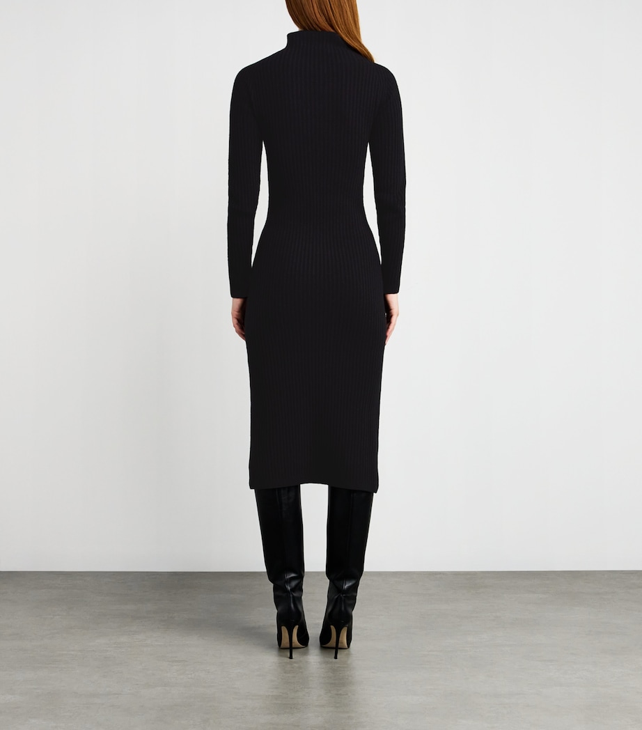 Wool-Cashmere Midi Dress BLACK Image 3