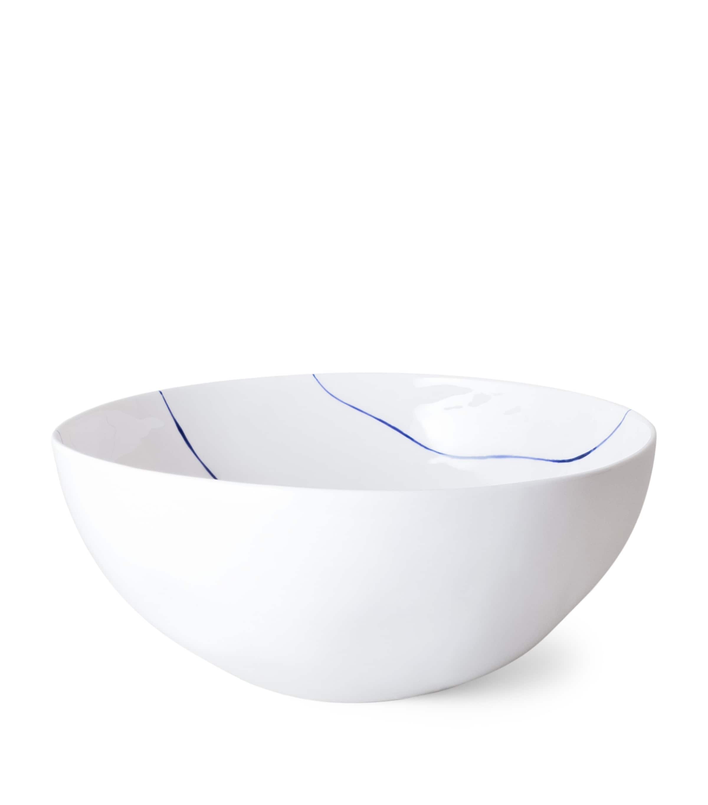 Feldspar Stripe Deep Serving Bowl In White