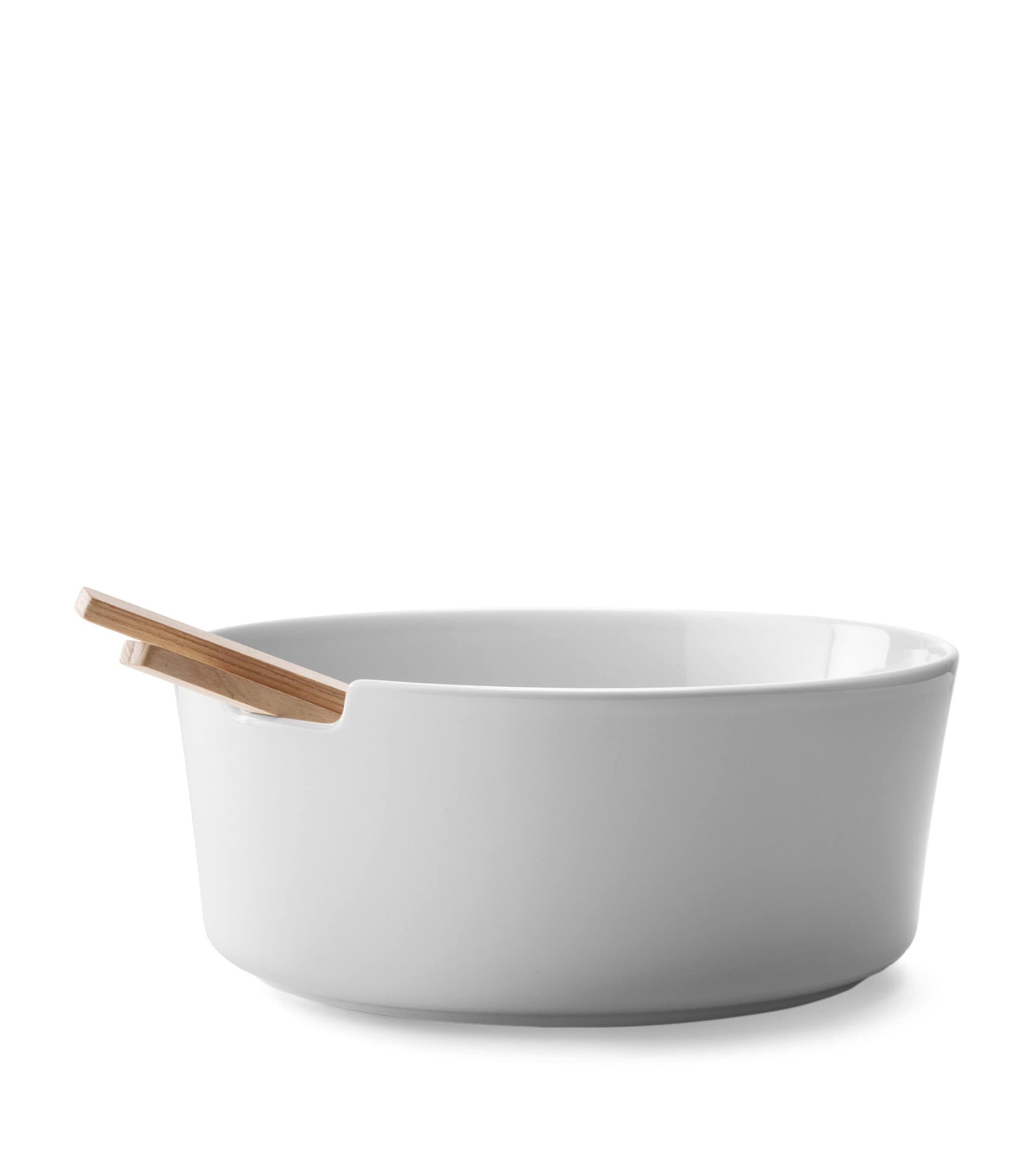 Porcelain Collective Salad Bowl and Servers (26cm) WHITE Image 2