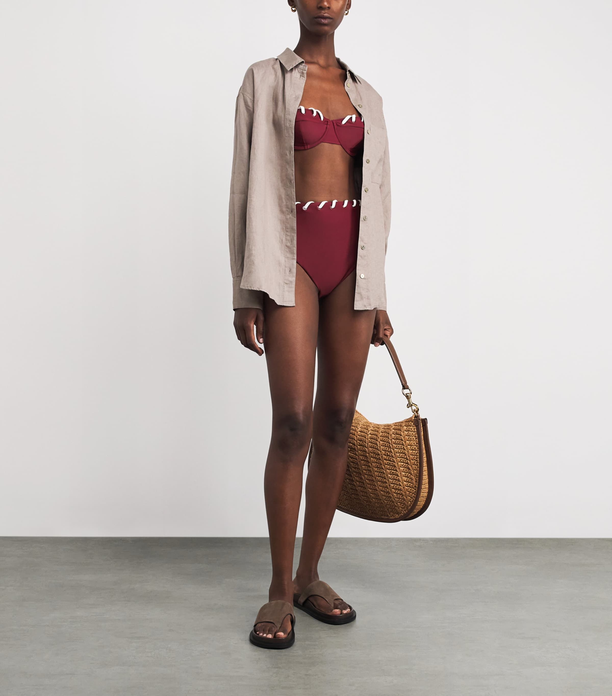 Milou High-Waisted Bikini Bottom OXBLOOD MULTI Image 2