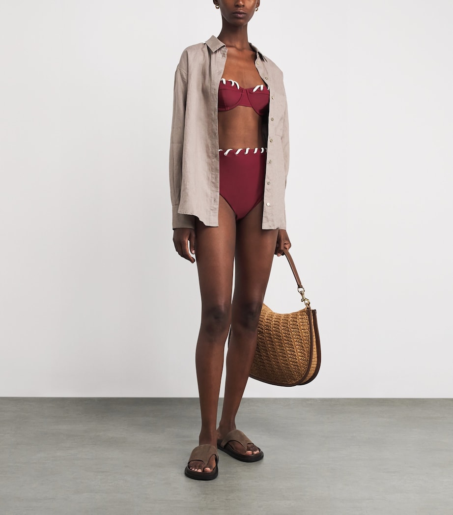 Milou High-Waisted Bikini Bottom OXBLOOD MULTI Image 2