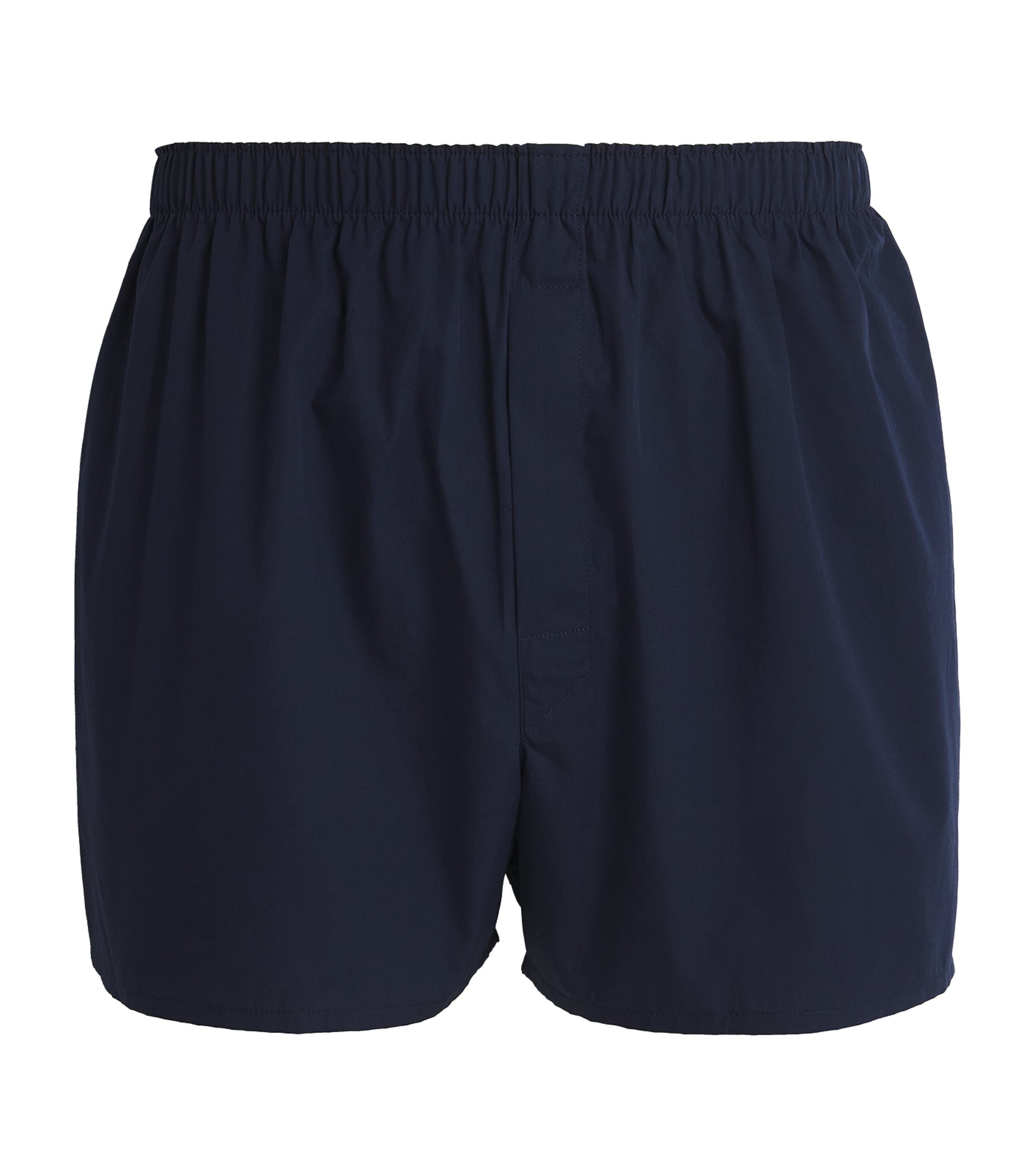 Sunspel Mens Cotton Classic Boxer Shorts Navy Image 1