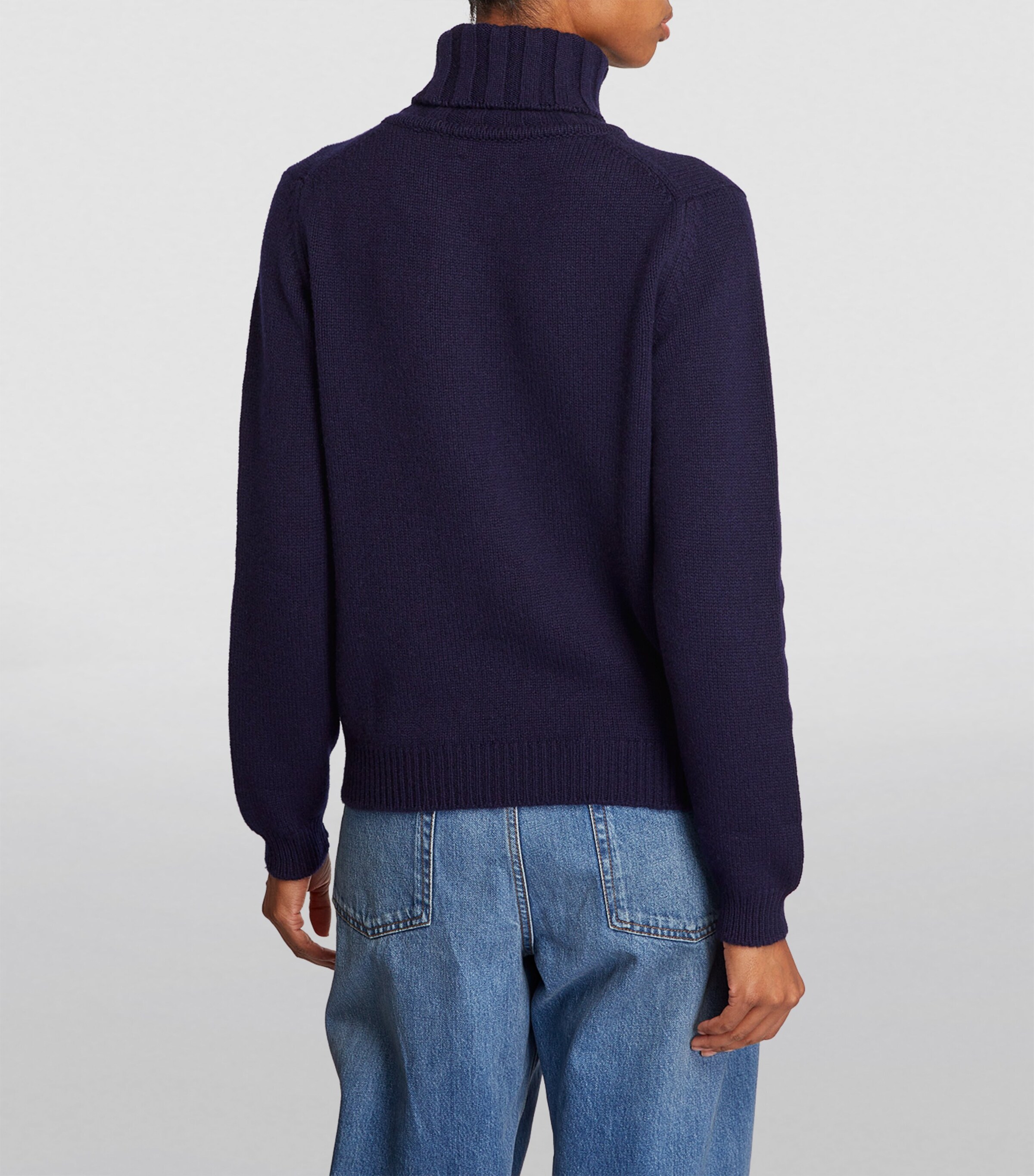 Cashmere Rollneck Sweater NAVY Image 4