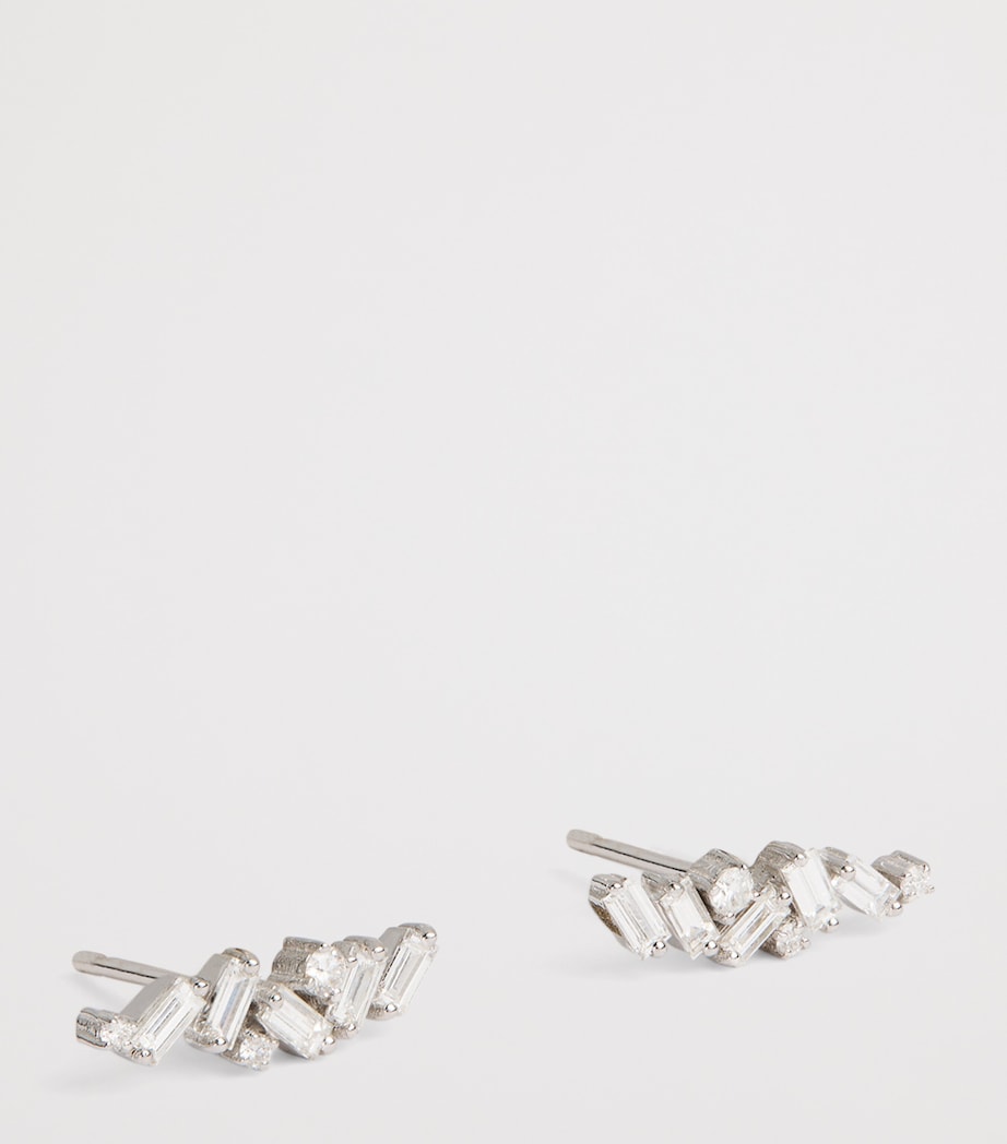 White Gold and Diamond Frenzy Stud Earrings 18K WG/WD Image 3