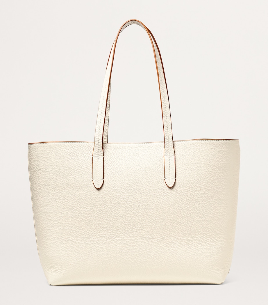 Aspinal Of London Leather East-West Regent Tote Bag Ivory Image 2