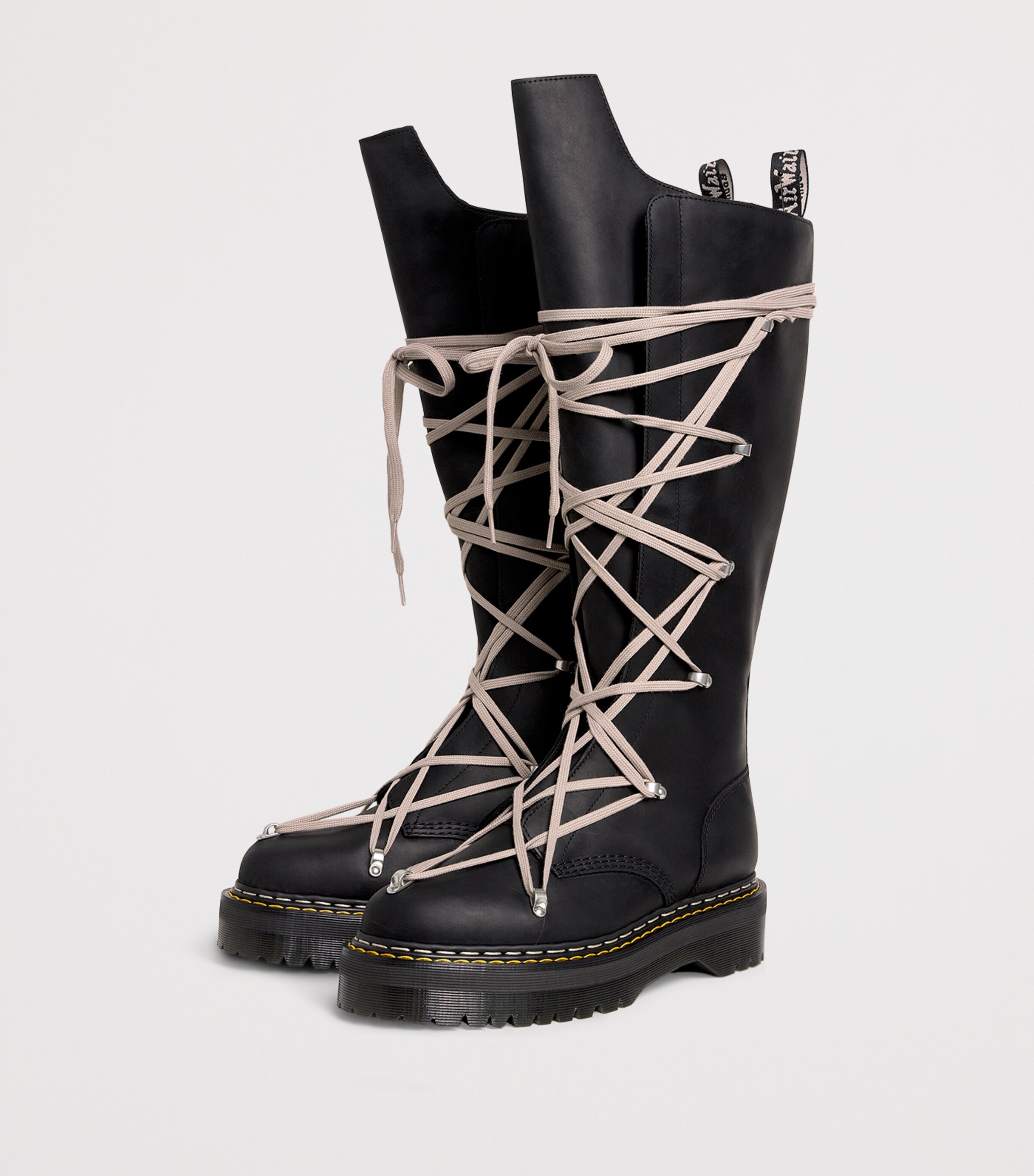 Rick Owens Black Rick Owens x Dr. Martens Leather Pentacle Boots
