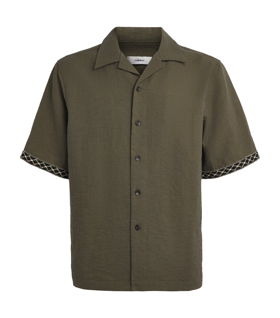 COMMAS Embroidered Resort Shirt Dark Taupe