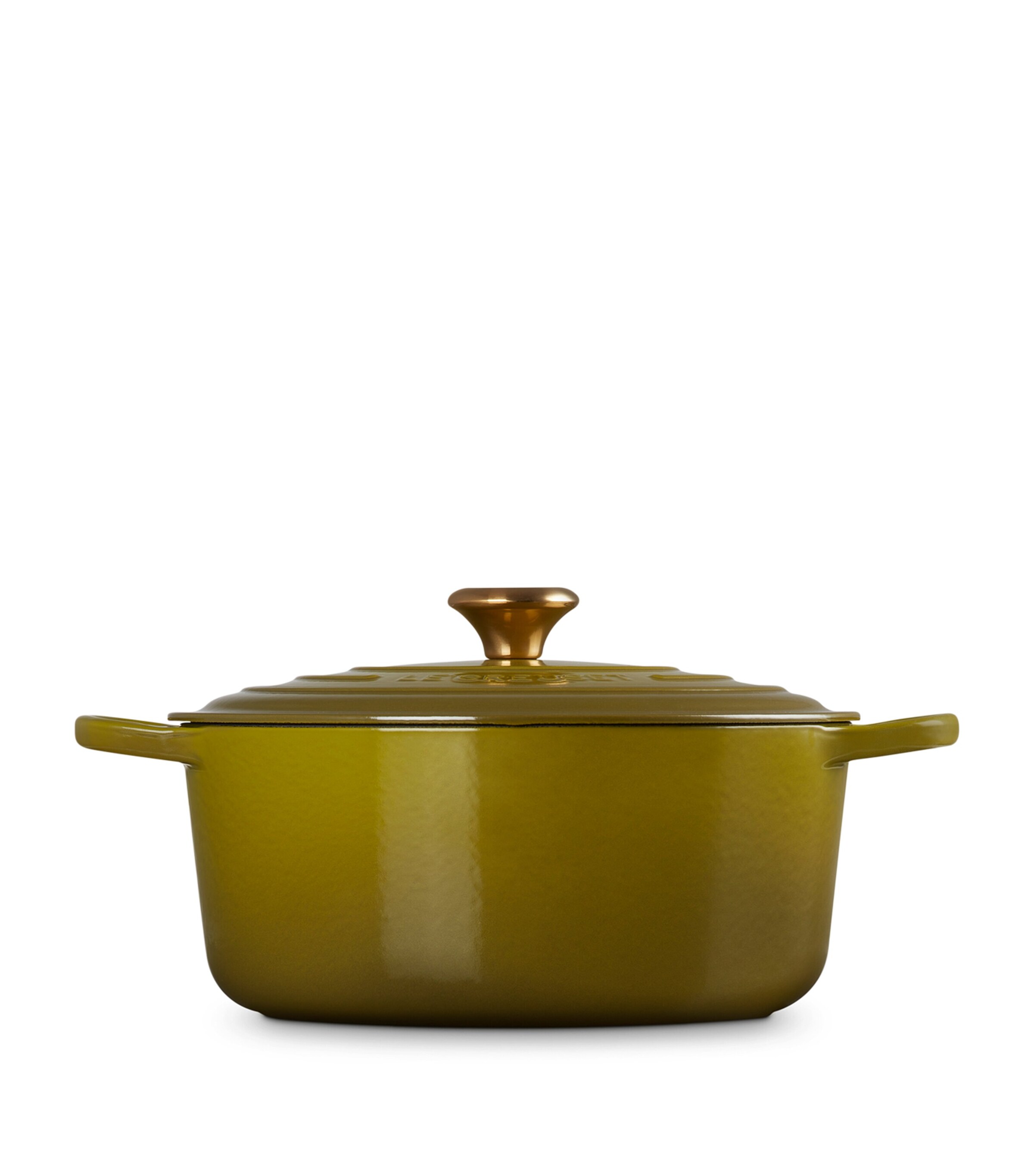 Enamelled Cast Iron Round Casserole Dish (28cm) OLIVE Image 3