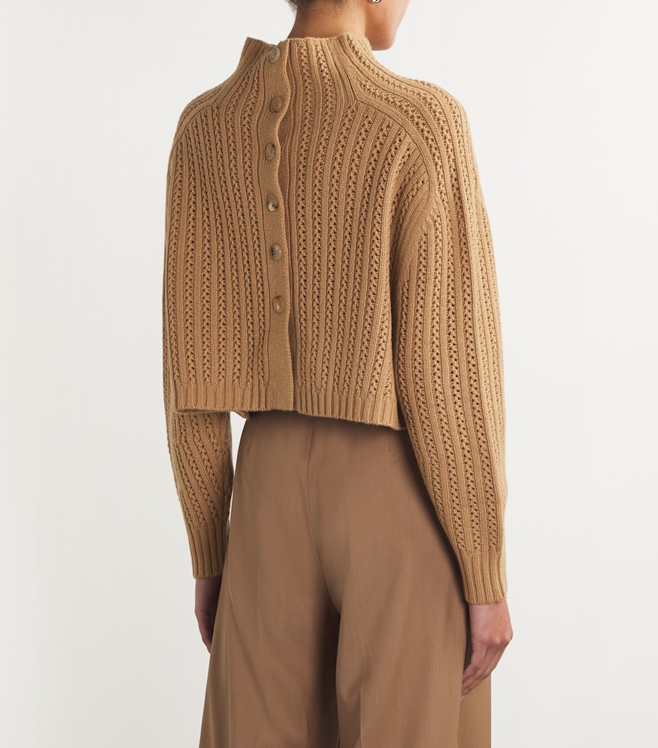 Cropped Back-Buttoned Sweater CAMEL Image 4