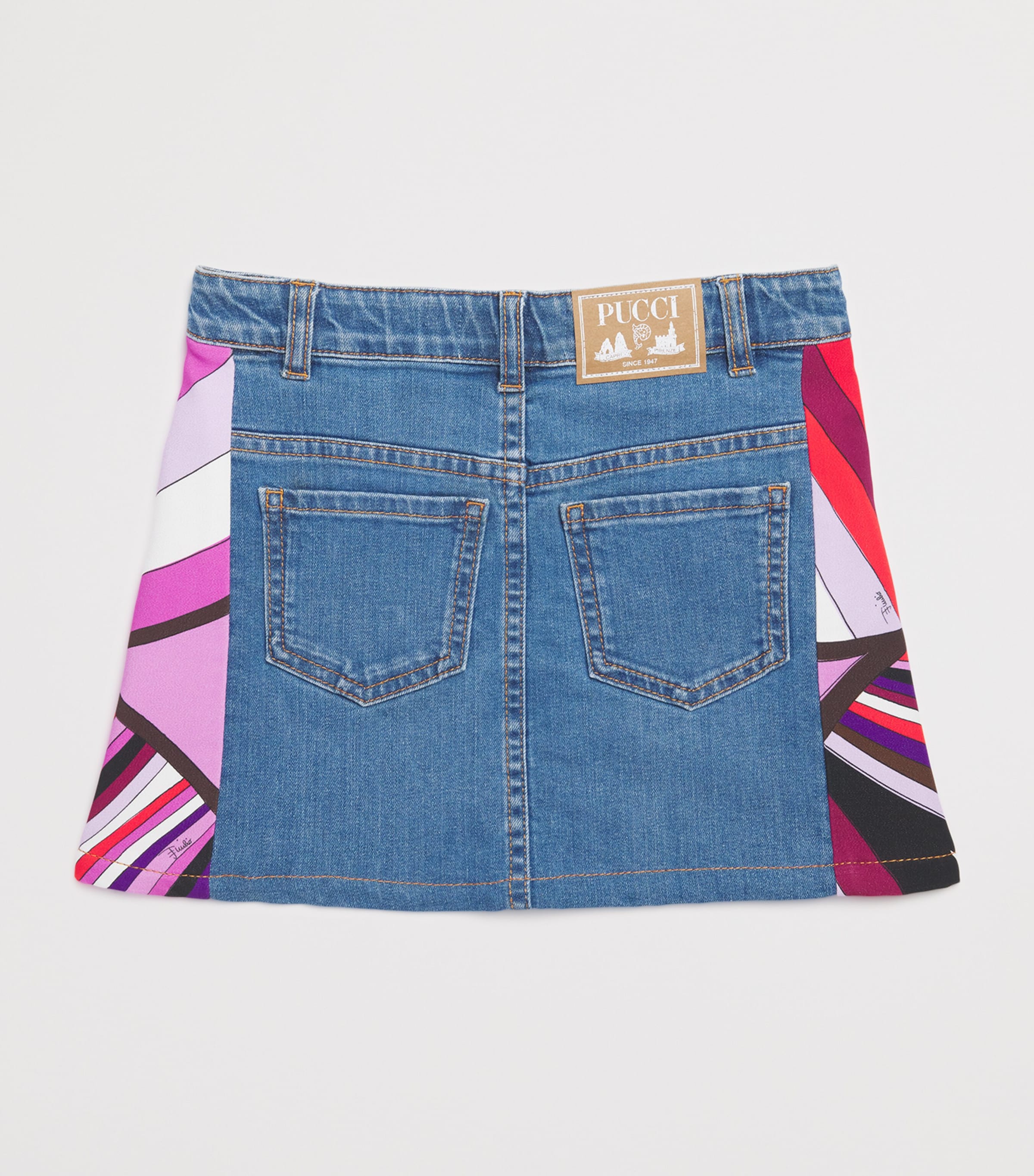 Side-Patterned Skirt (4-14 Years) 620BLUE Image 2